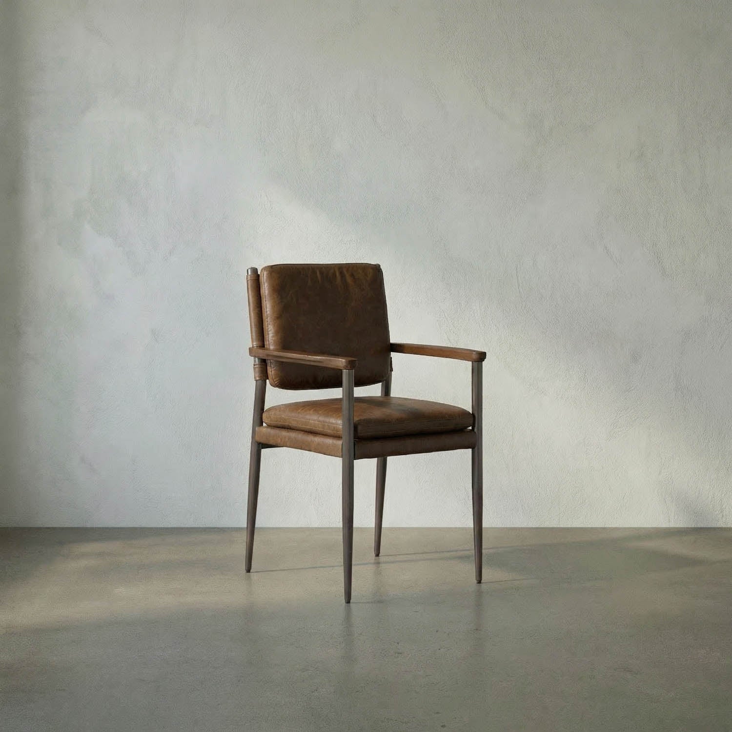 WOOSTER DINING CHAIR W/ARMS, Brown by Noir