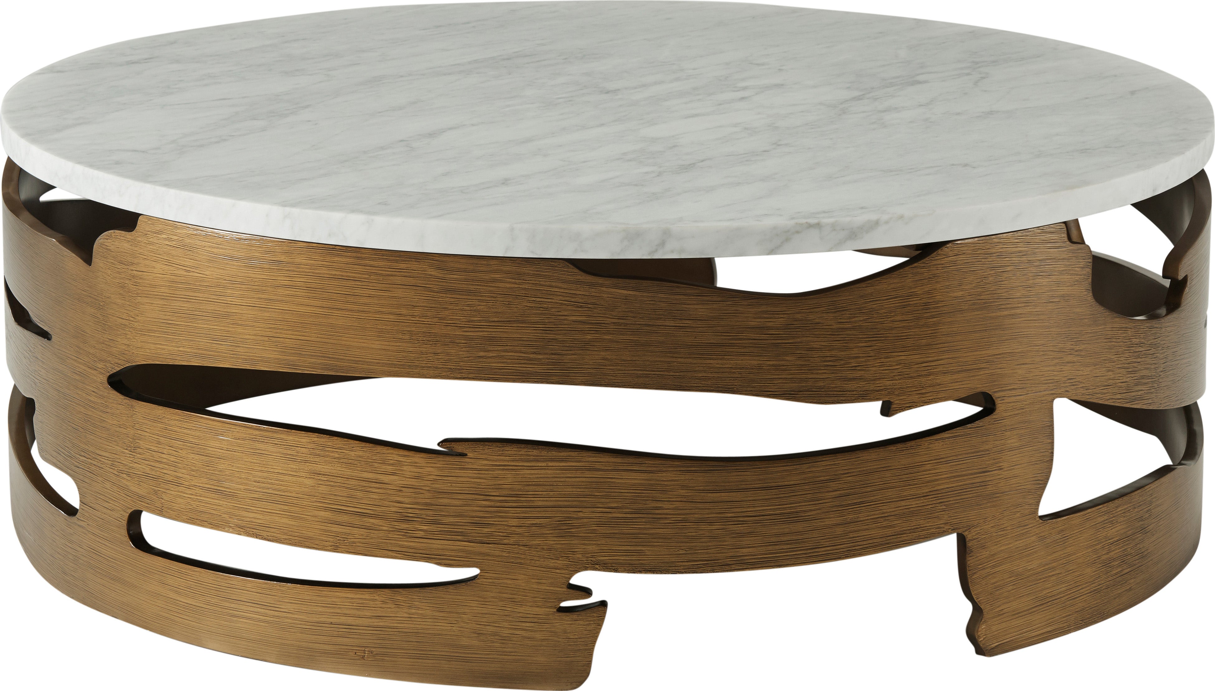 Washi Cocktail Table in Marble, Wood - Theodore Alexander