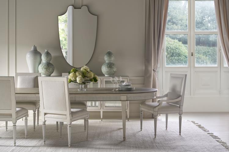 Barrington Dining Table - White/Silver – Dining Tables by Century Furniture | Sutter & Vale