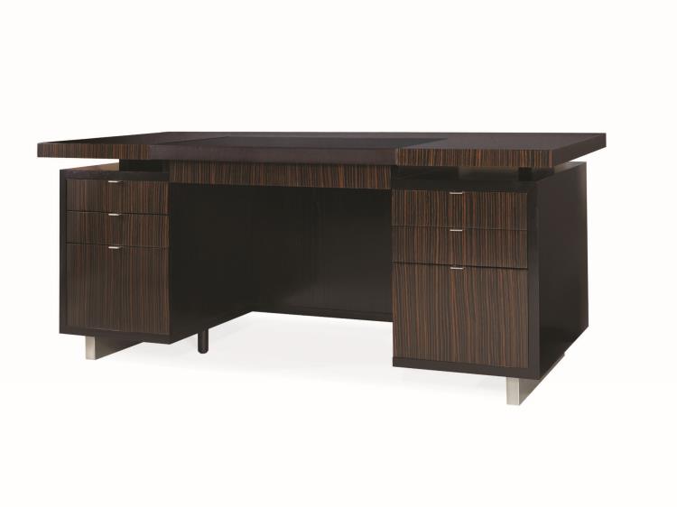 Seven Drawer Desk With Black Leather Top – Desks by Century Furniture | Sutter & Vale