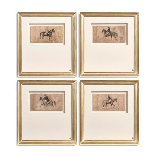 Equestrian Lines in Motion - Set of 4 – Bedroom by Jonathan Charles | Sutter & Vale