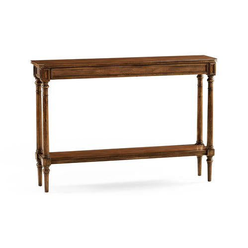 Country living style narrow walnut console – Consoles by Jonathan Charles | Sutter & Vale