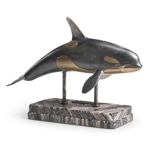 Killer Whale Bronze Statue with Marble Base – Bedroom by Jonathan Charles | Sutter & Vale