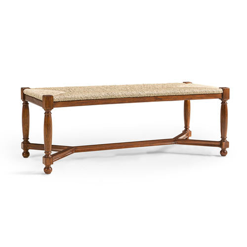 Two Seat Stool with Rushed Seat – Accent Chairs by Jonathan Charles | Sutter & Vale