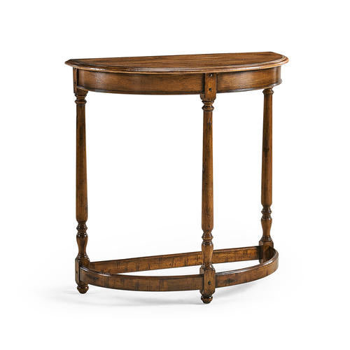 Country Walnut Demilune Console Table – Living Room by Jonathan Charles | Sutter & Vale