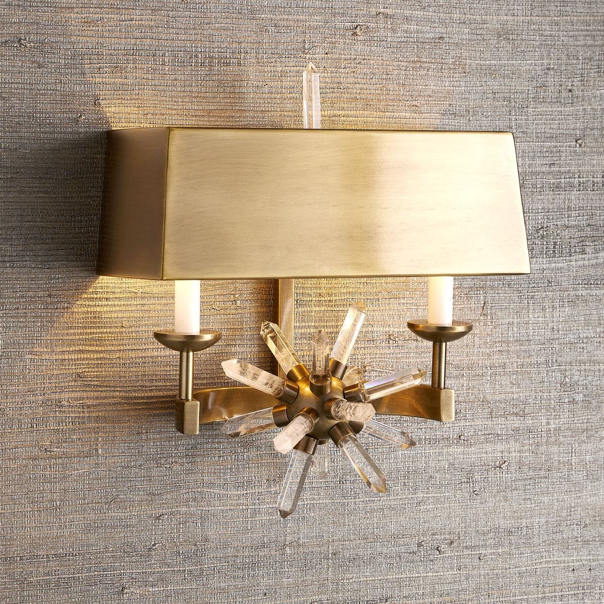 Star Quartz, 2 Lt Sconce - Brass