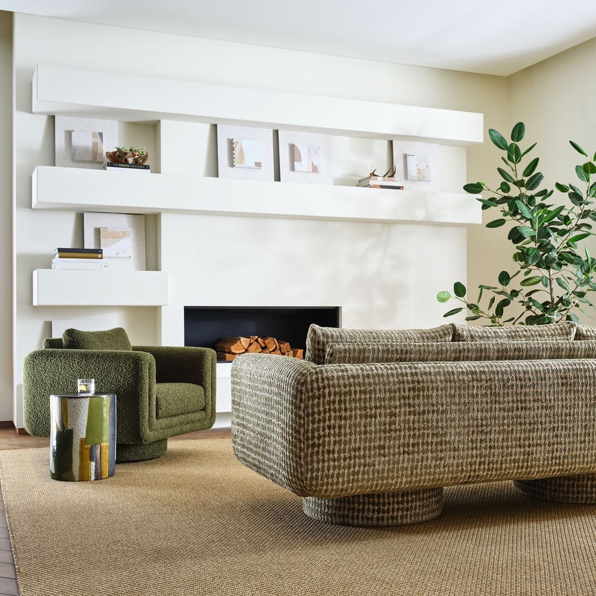 Graph Garden Stool - Green
