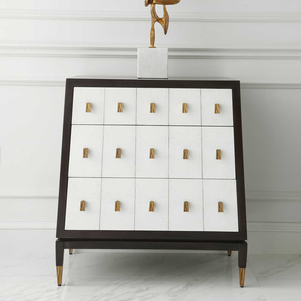 Pyramid Chest - Walnut/White