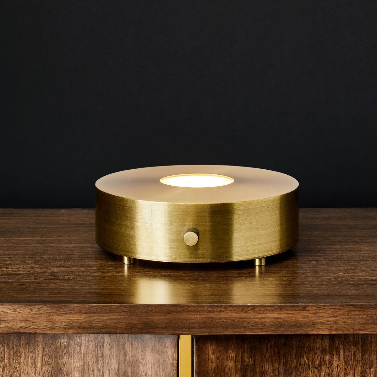 Lighted Plateau Lamp - Round Brass