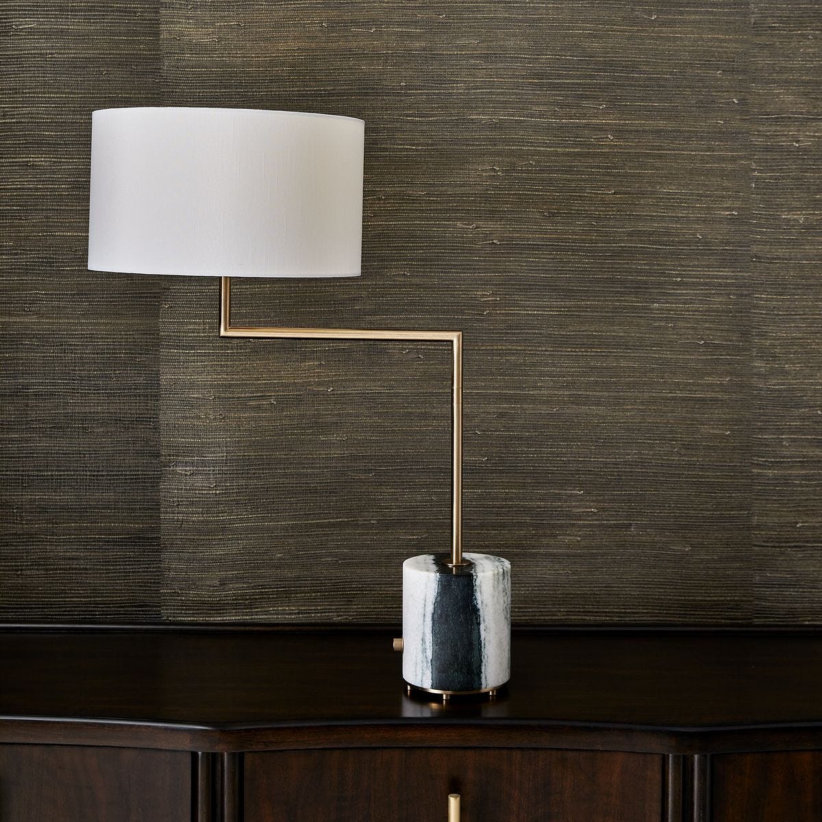 Pivot Table Lamp - Panda Marble/Brass
