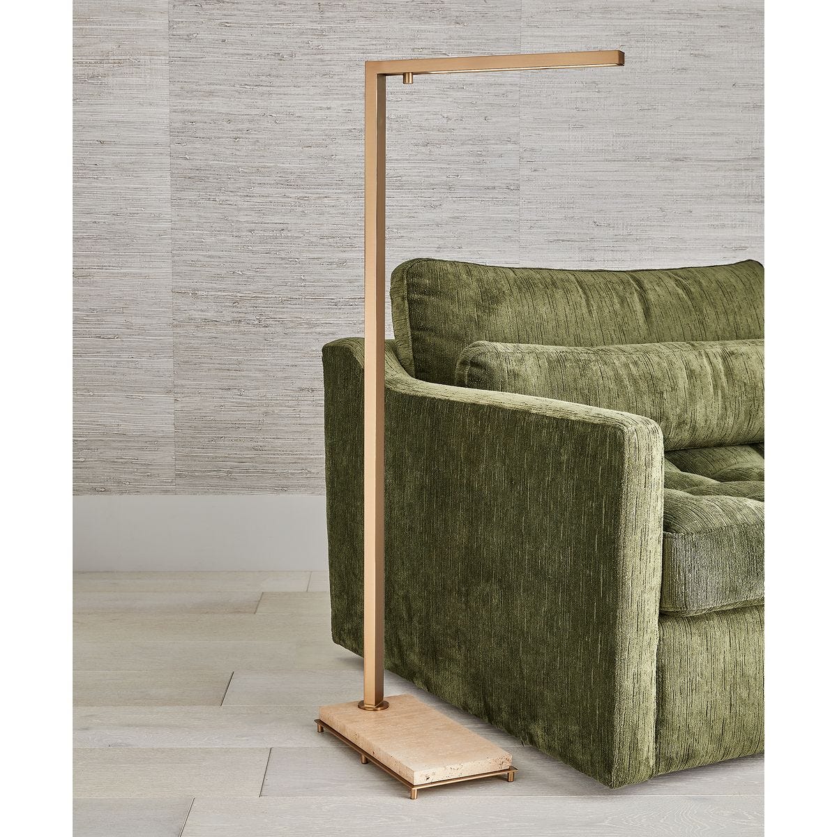 Illume Floor Lamp - Travertine/Brass