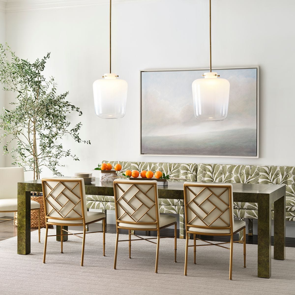 Ingrain Extension Dining Table - Olive