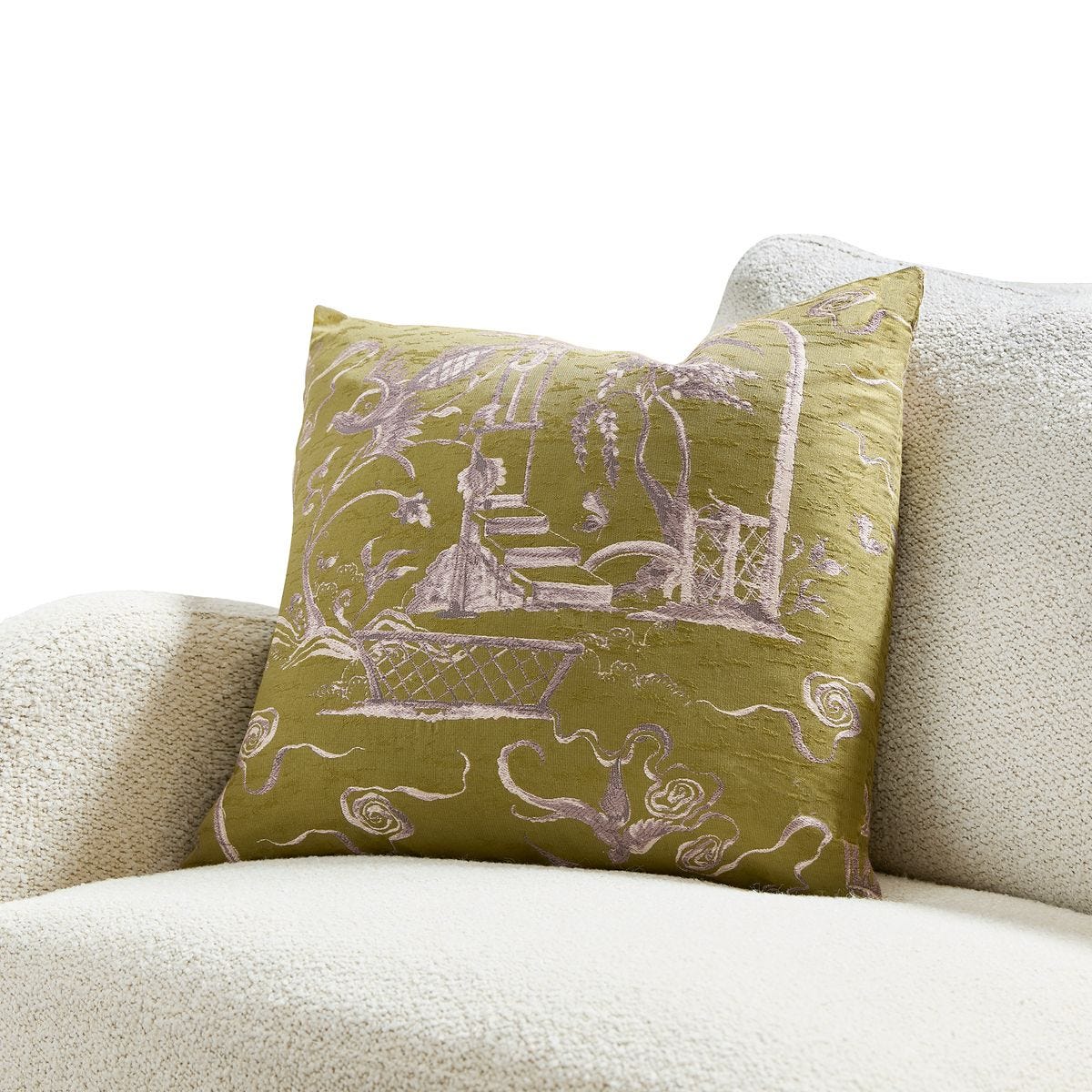 Vintage Folly Pillow - Olive/Lilac