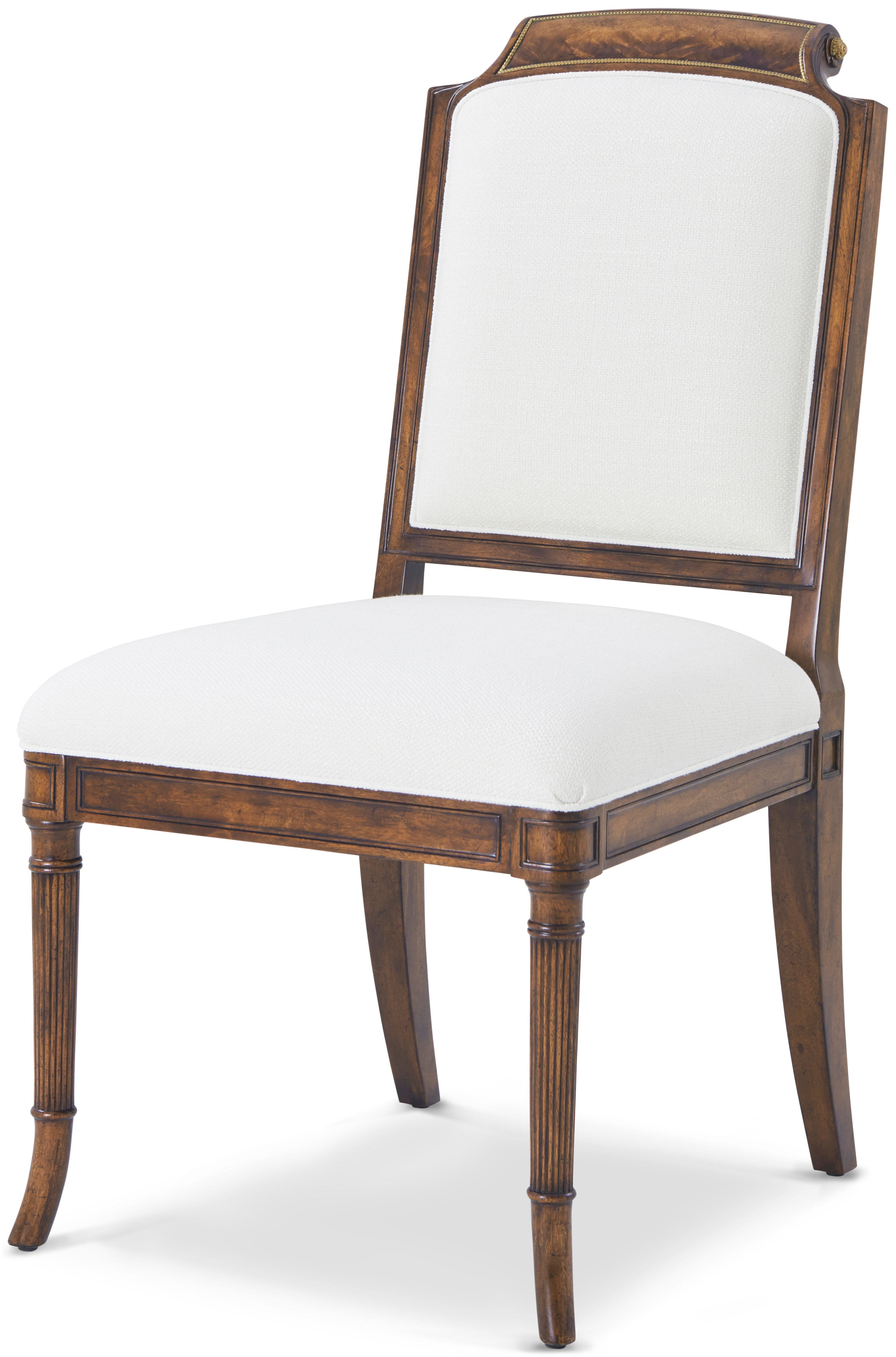 Atcombe Side chair in Khaya, Veneer, Brass - Theodore Alexander