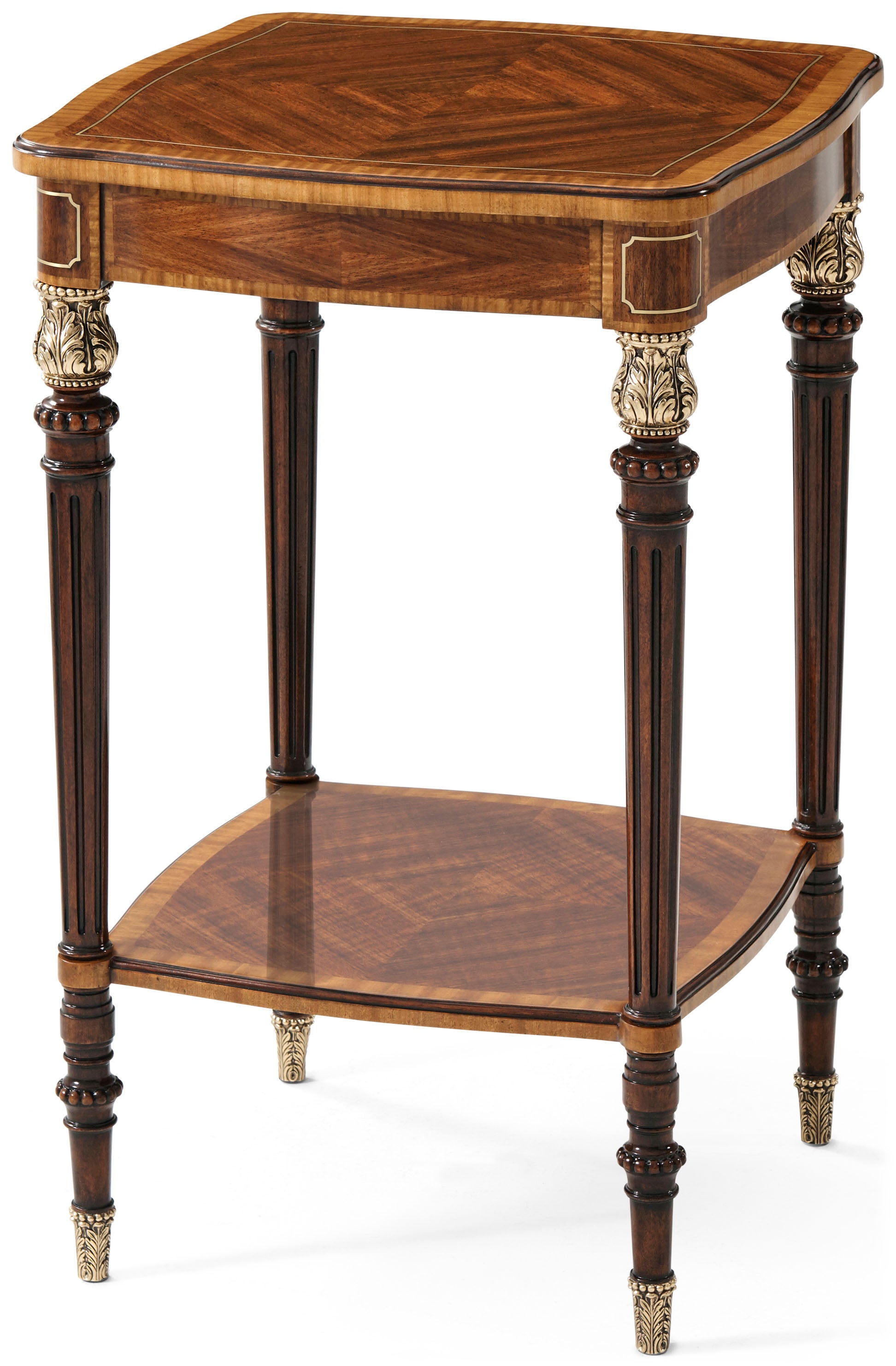 Beckett Accent Table in Mahogany, Figured Etimoe Veneer, Primavera Veneer - Theodore Alexander