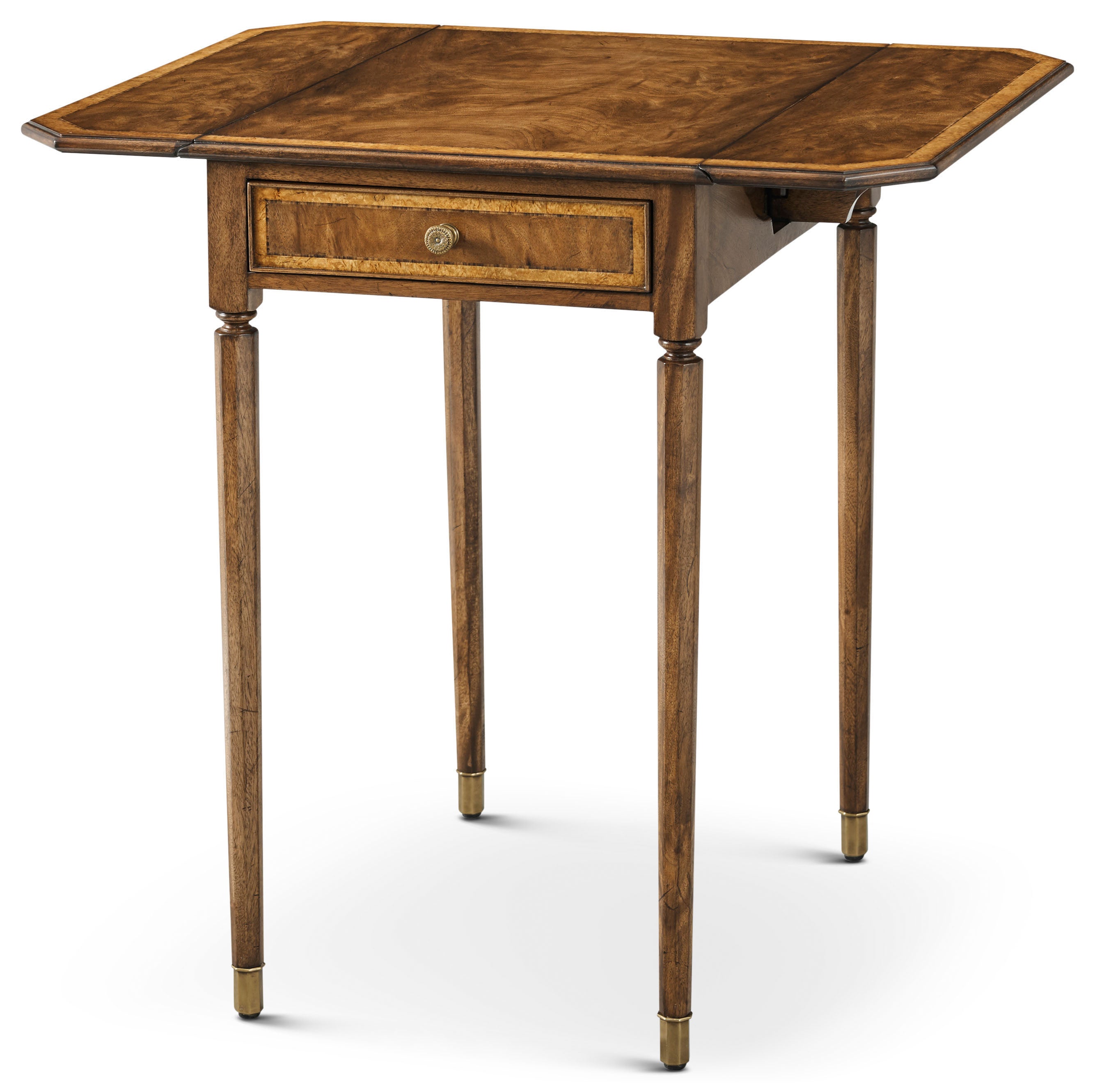 Sloane Folding Table in VCF1880_Edwardian_Brown_MCF578.B_Medium_English / Wood, Brass, Veneer - Theodore Alexander
