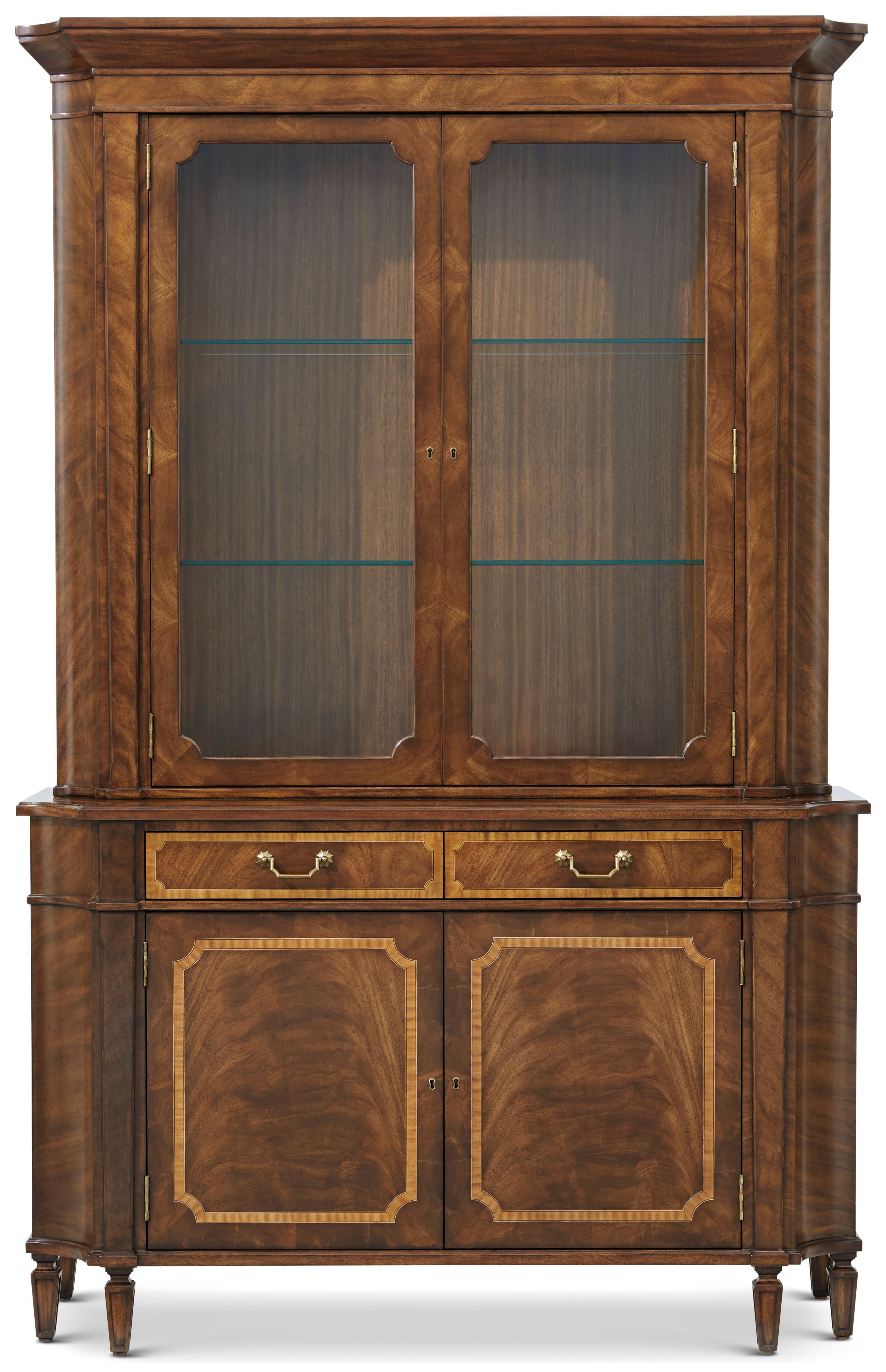 Sloane Display Cabinet in VCF1830_Edwardian_Brown_MCF578.B_Medium_English / Wood, Brass, Veneer - Theodore Alexander