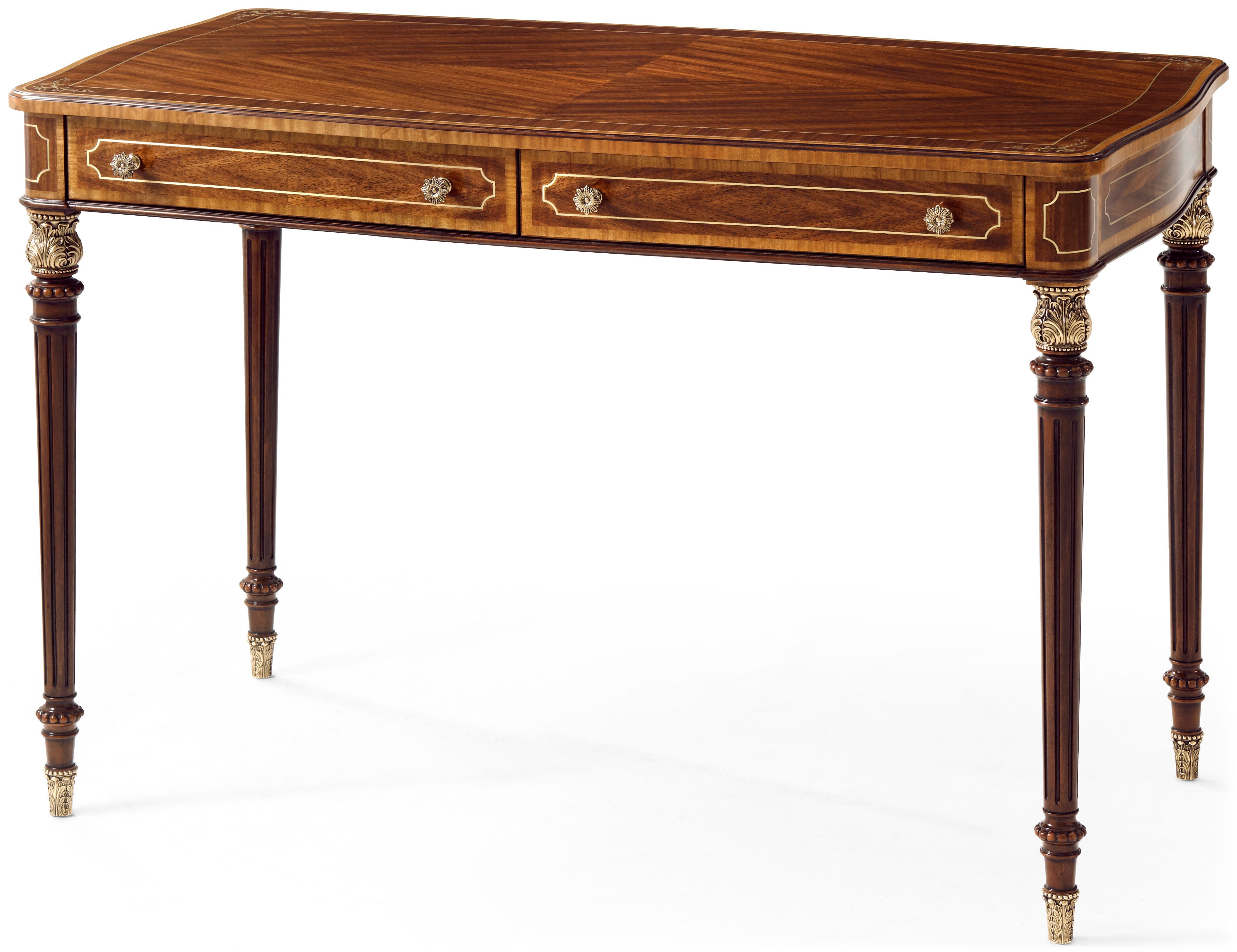 Morley Desk in Mahogany, Figured Etimoe Veneer, Primavera Veneer - Theodore Alexander