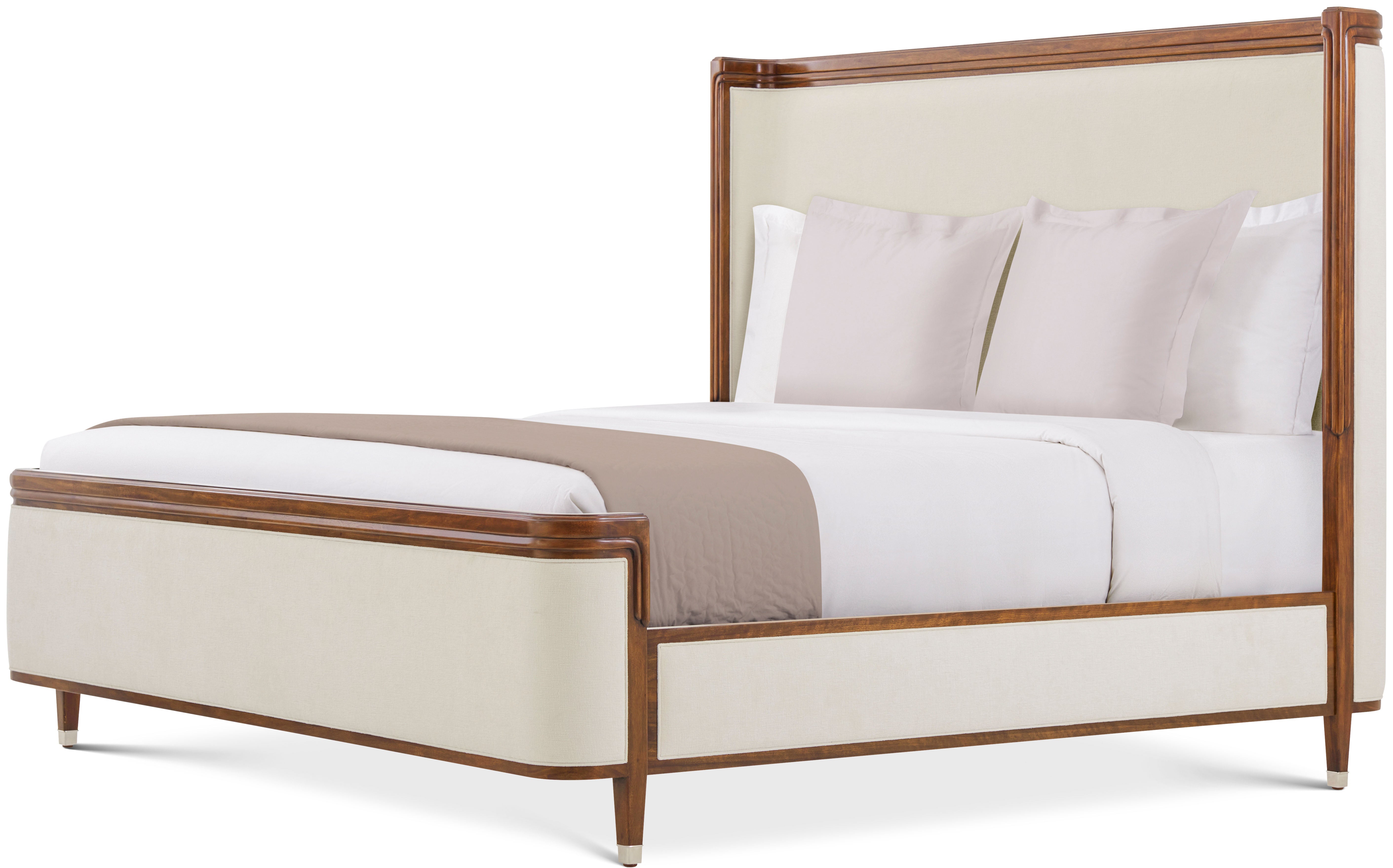 Dorchester US Queen Bed in VCF1833_Mayfair_MCF494_Antique_White_Brass / Wood, Brass, Veneer - Theodore Alexander