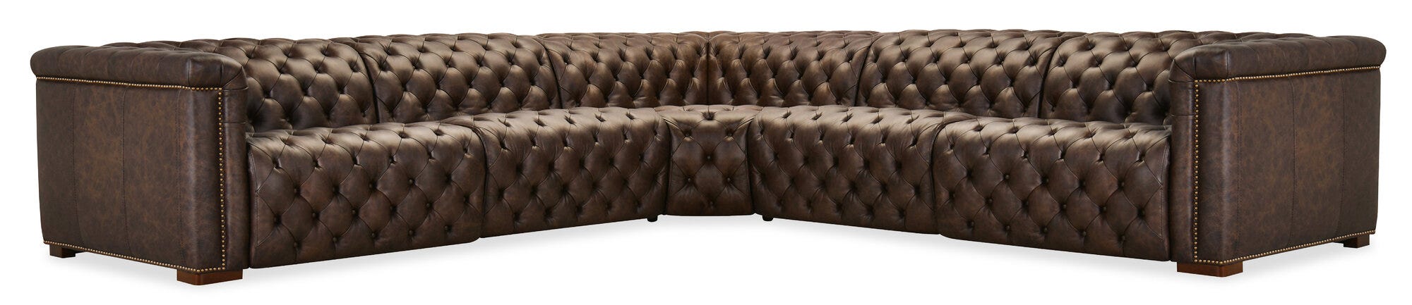 Savion Deux 5 Seat Sectional with Four Power Recliners and Six Power Headrests