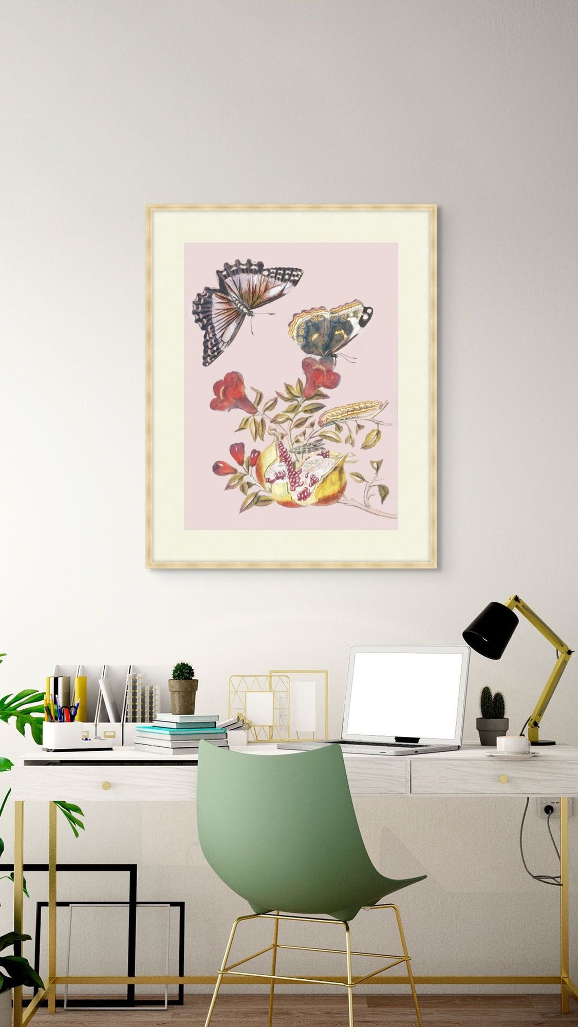 Fruit and Flutterby 1 in a room