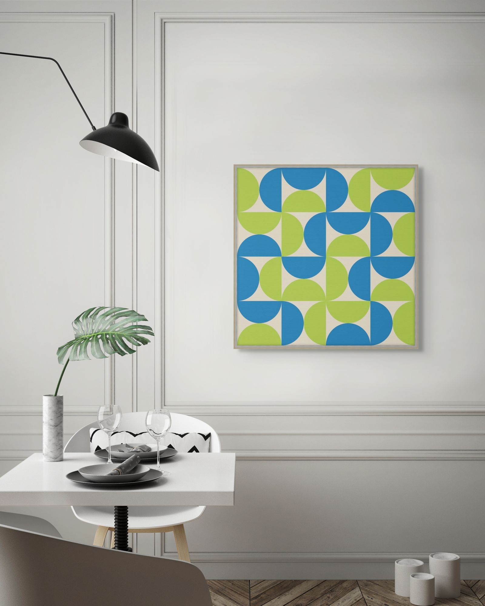 Vibrant Semicircle 6 in a room