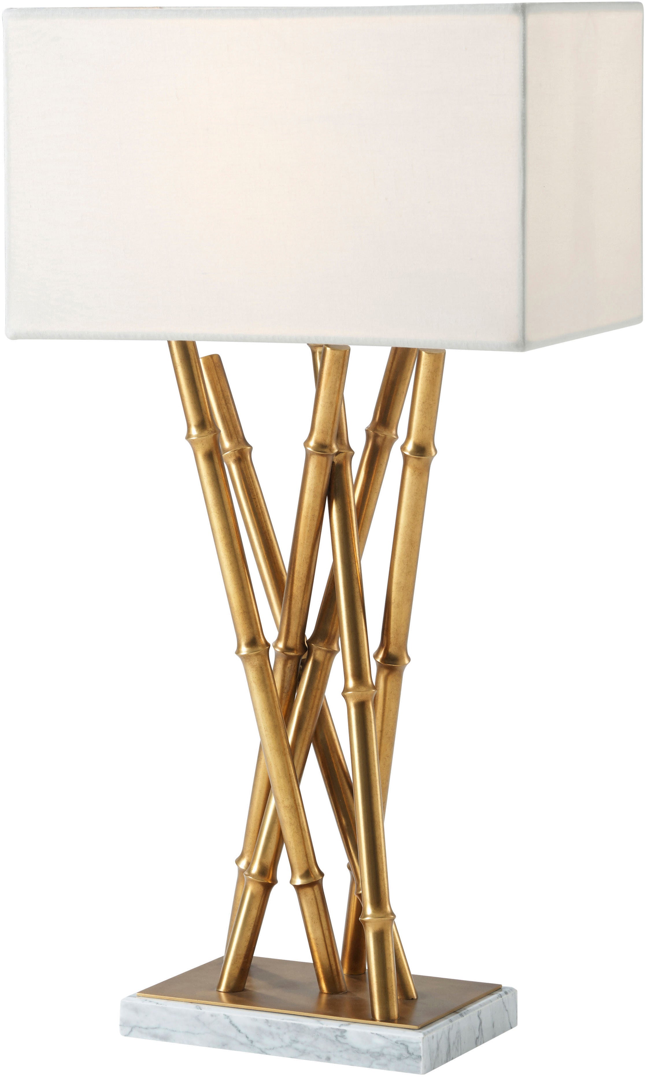 Kesden Table Lamp II in MCF538.B_satin_brass / Brass, Marble - Theodore Alexander