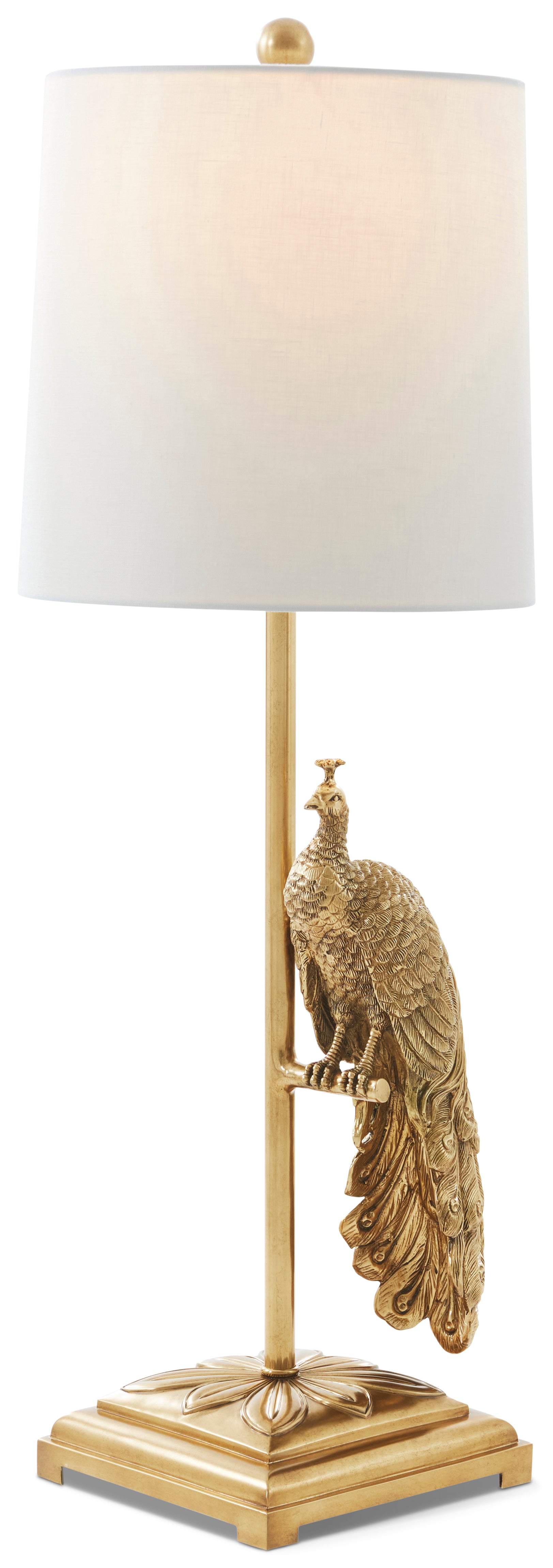 Peacock Table Lamp in Brass - Theodore Alexander