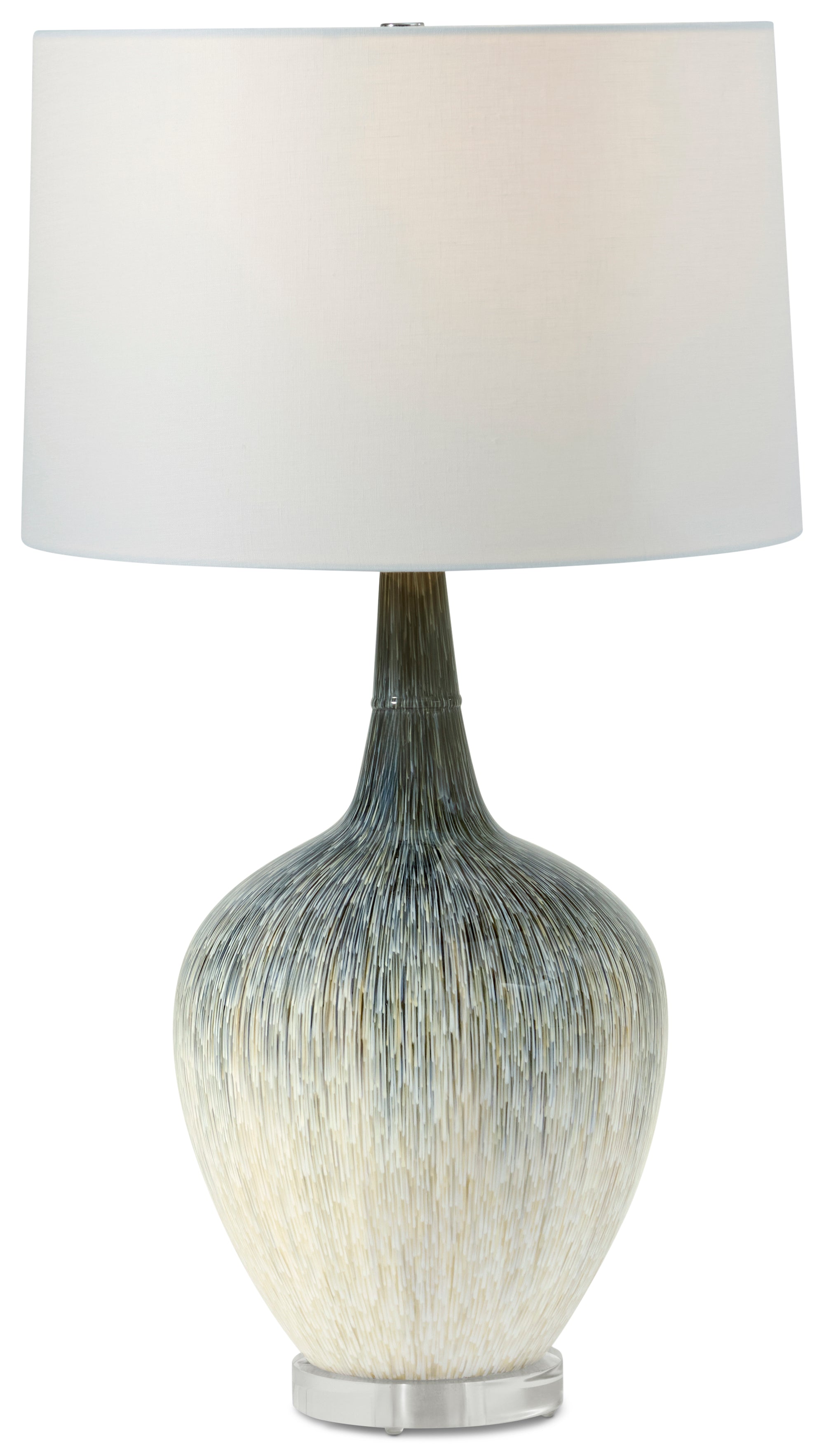 Panos Table Lamp in Composite, Acrylic, Brass - Theodore Alexander