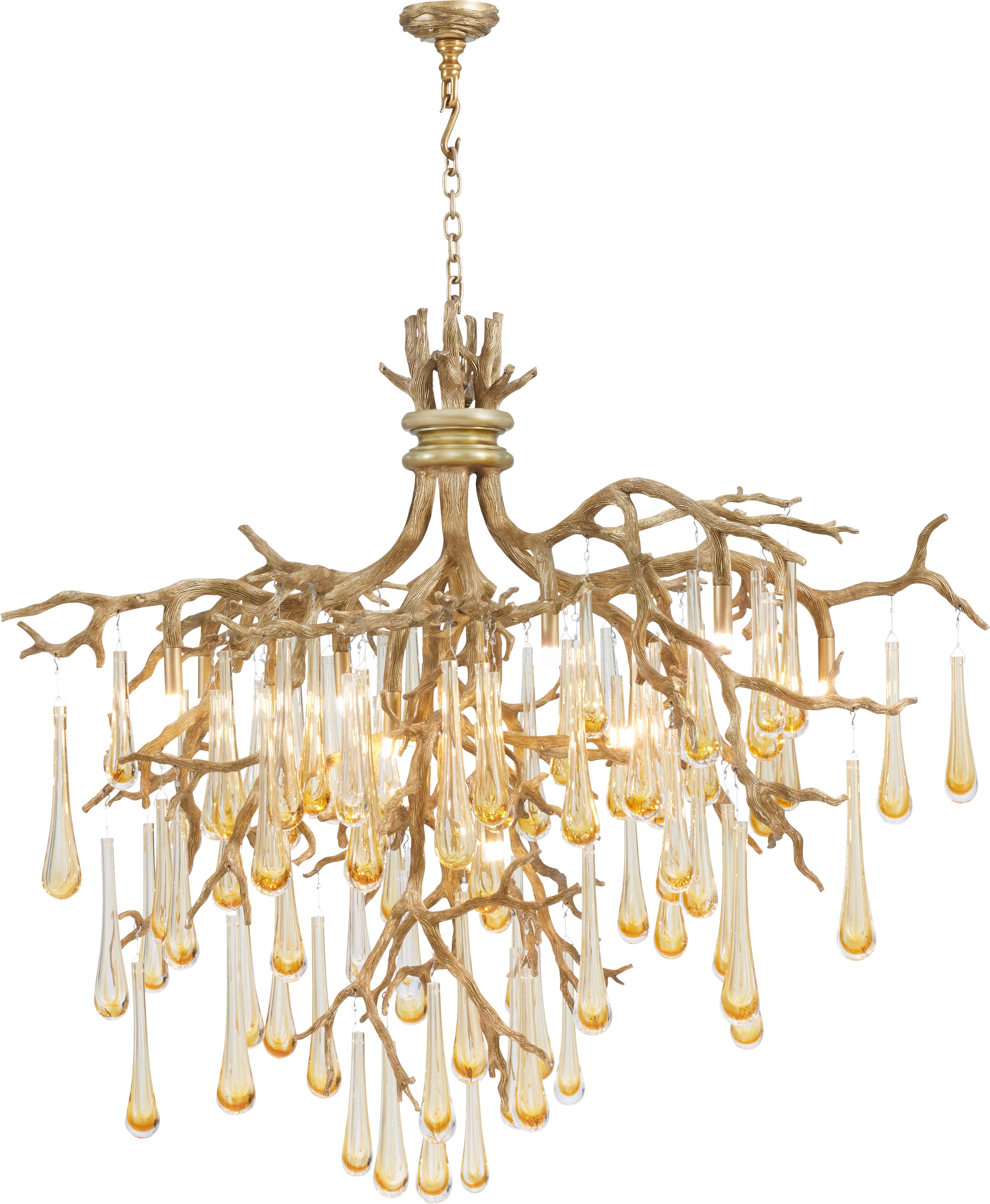 LLoret media Chandelier in Aluminium, Glass - Theodore Alexander