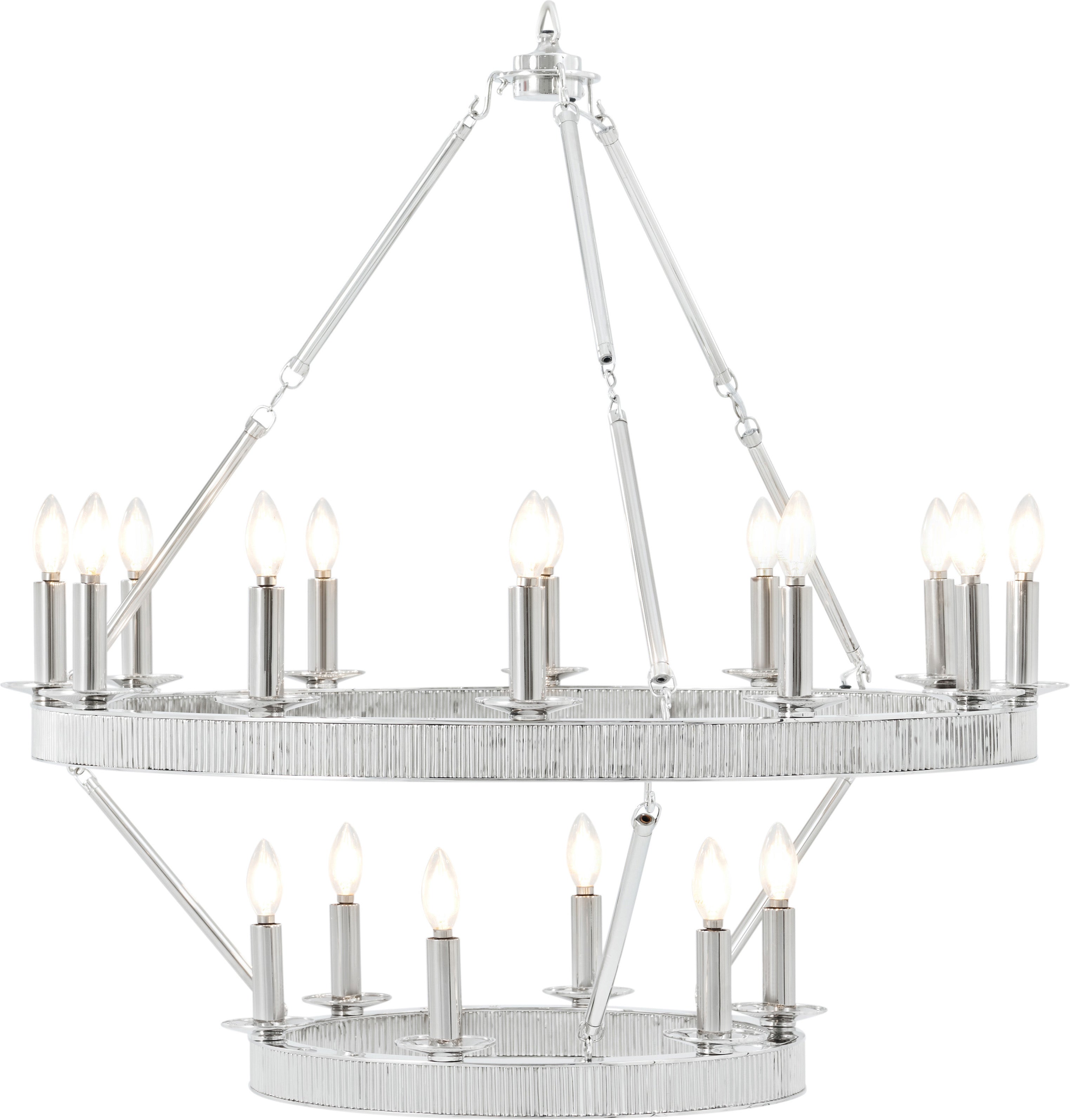 Simon Media Stack Chandelier in Brass - Theodore Alexander