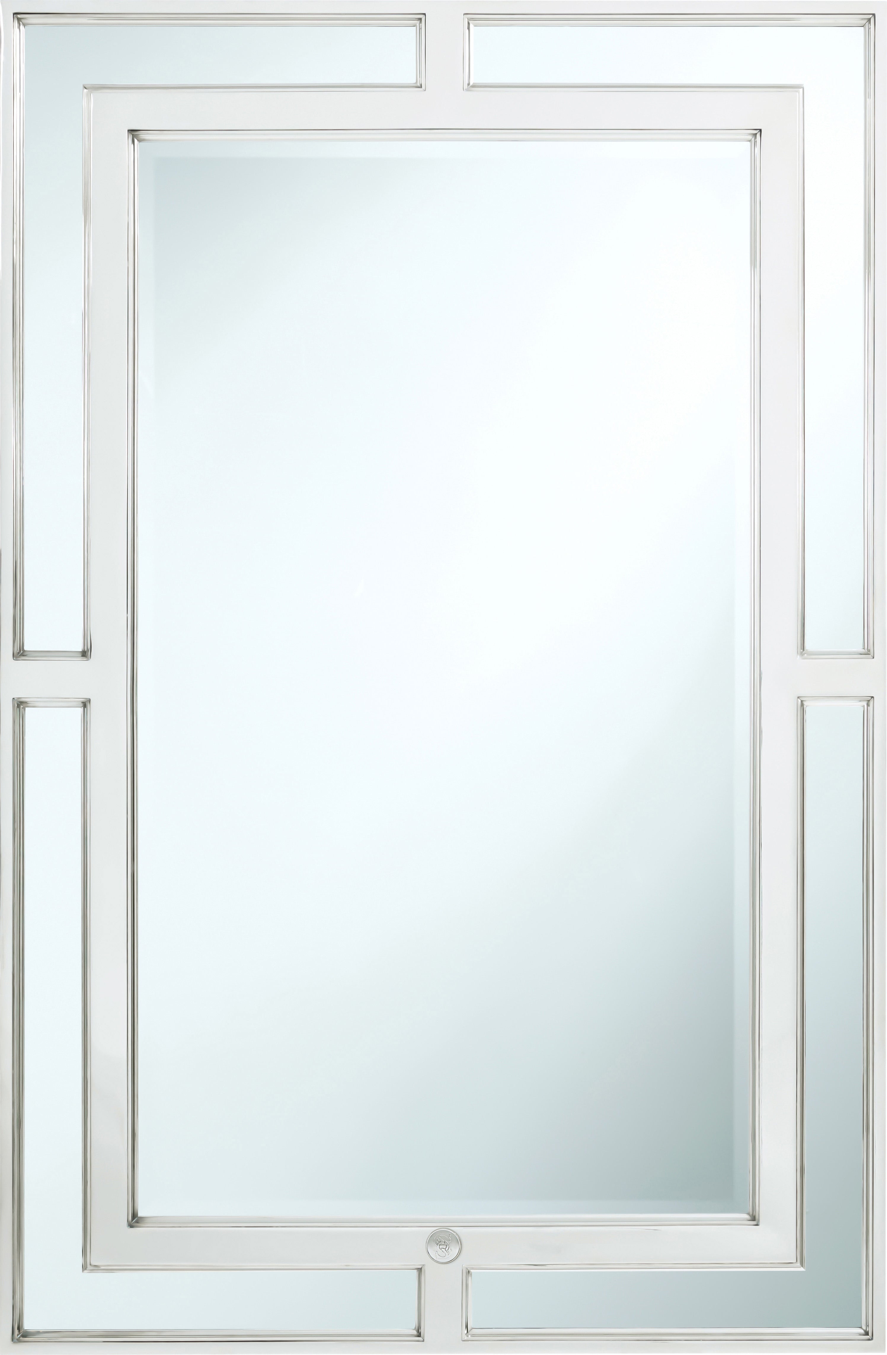 Spencer London Rectangle Mirror in Stainless Steel, Mirror - Theodore Alexander