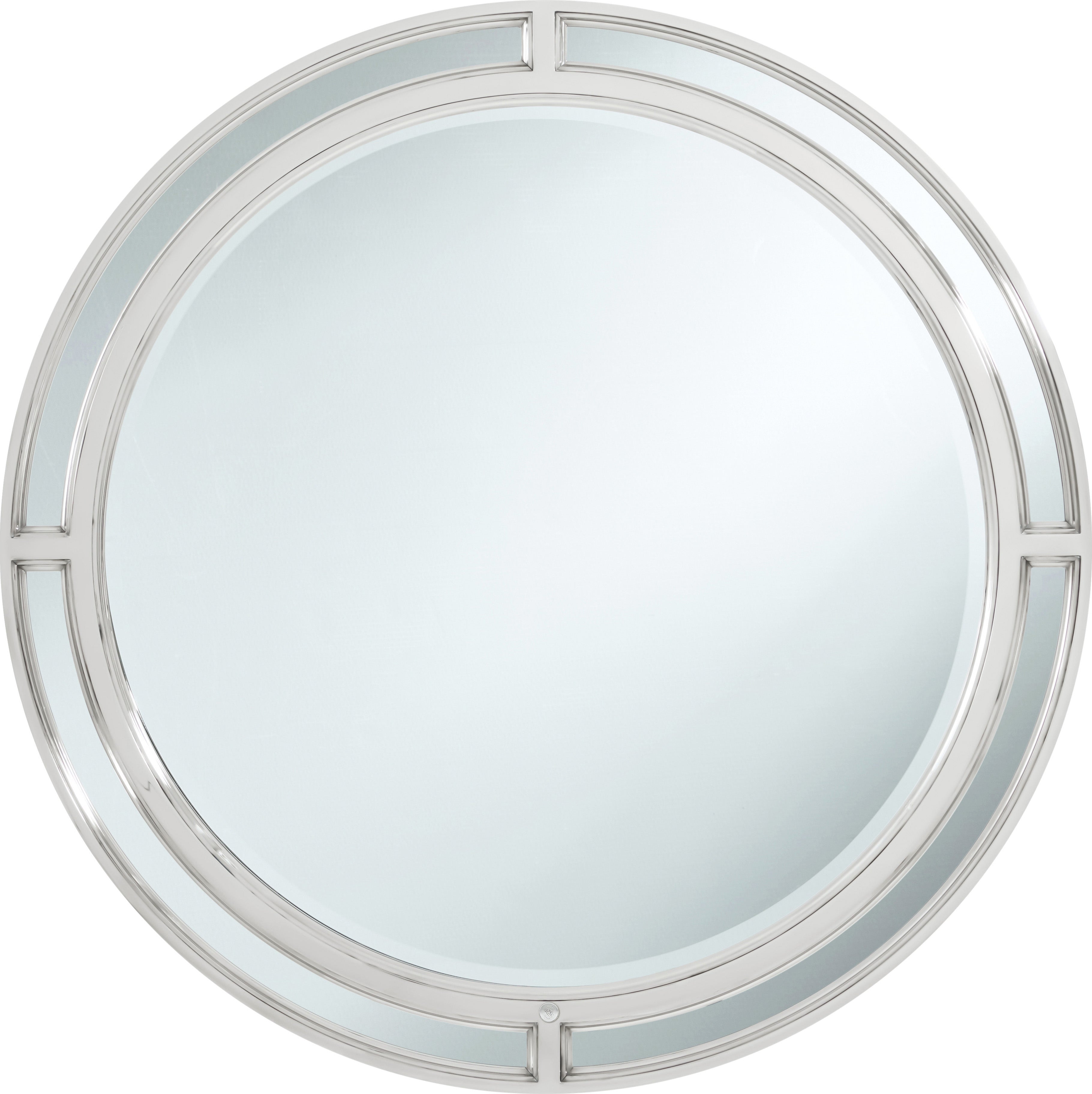 Spencer London Round Mirror in Stainless Steel, Mirror - Theodore Alexander