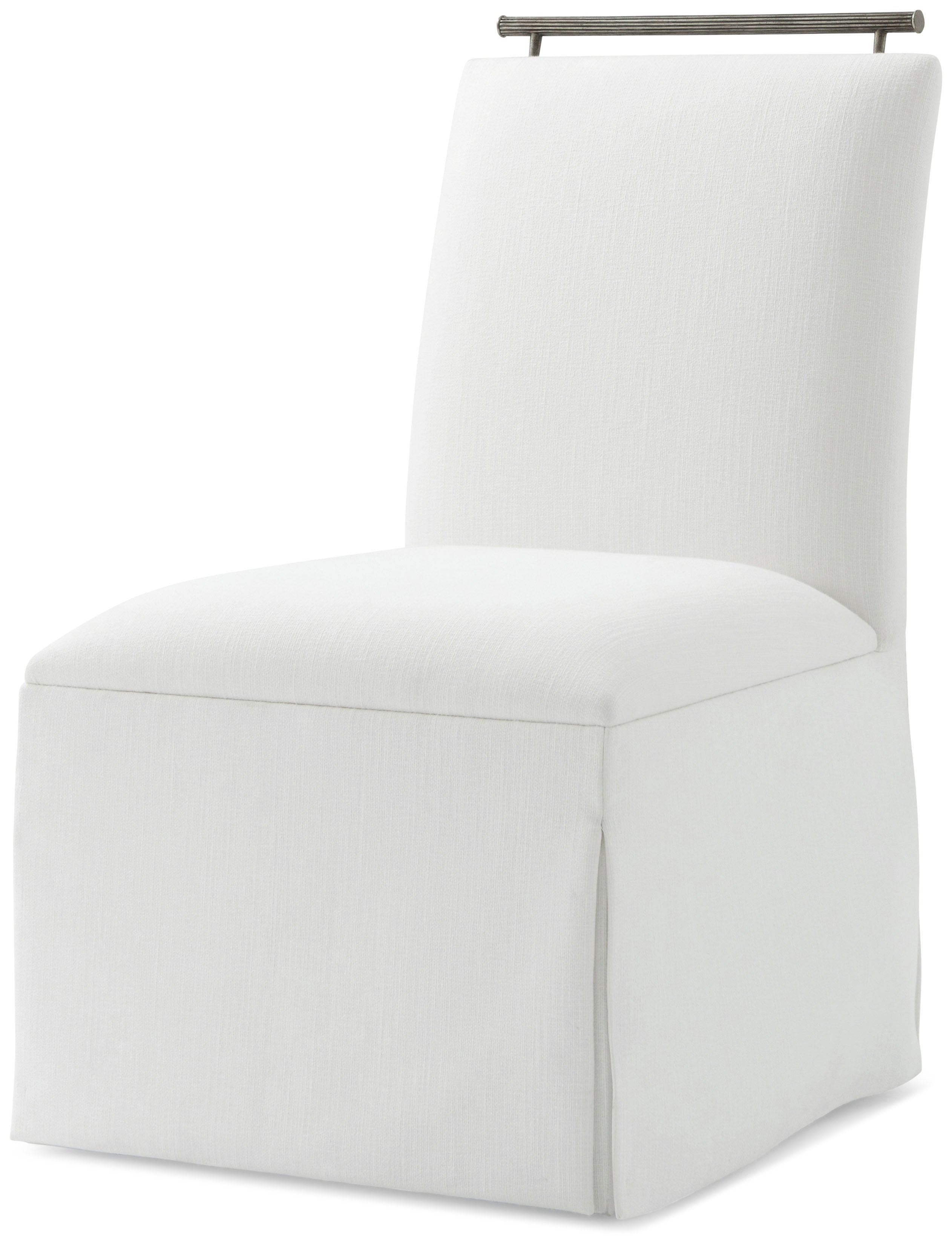 Balboa Upholstered Dining Side Chair II in MCF584.A_Dark_Nickel / Aluminium - Theodore Alexander