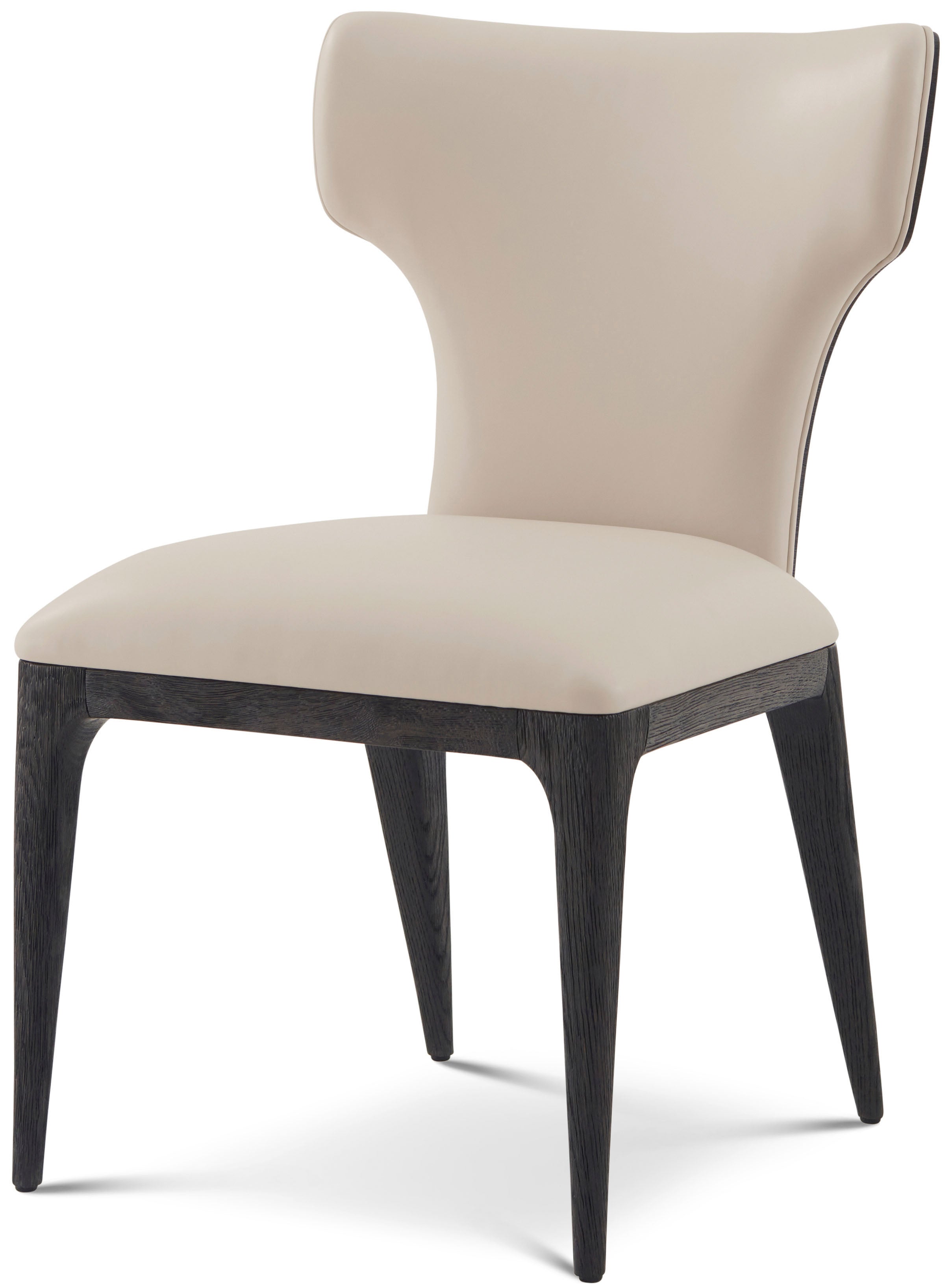 Repose Upholstered Dining Side Chair II in PCF1186.1L2HA3F_Charcoal_Oak / Solid Wood, Veneer - Theodore Alexander
