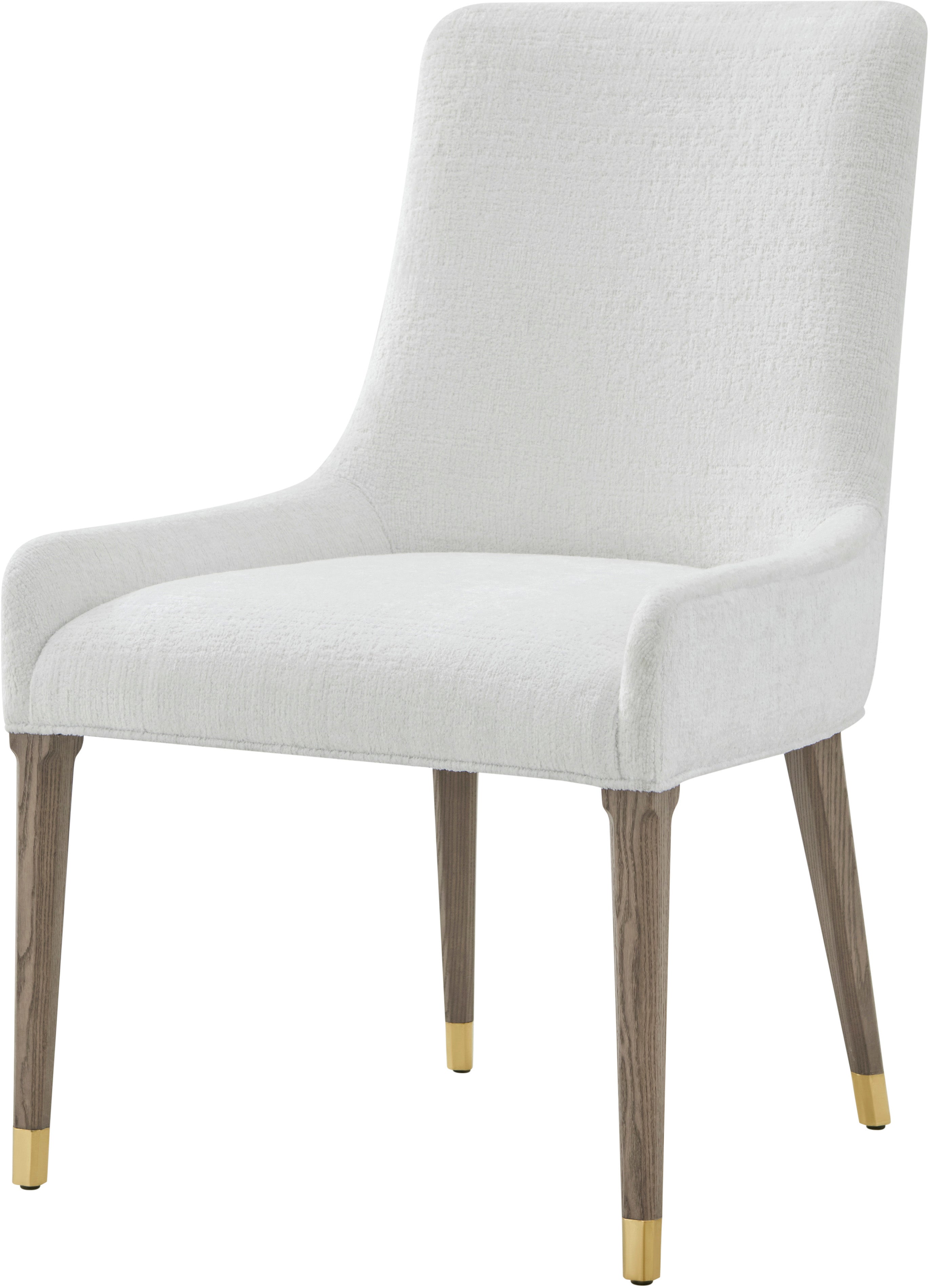 Judith Leiber Dining Side Chair II in Oak Wood, Brass, Mother of Pearl - Theodore Alexander