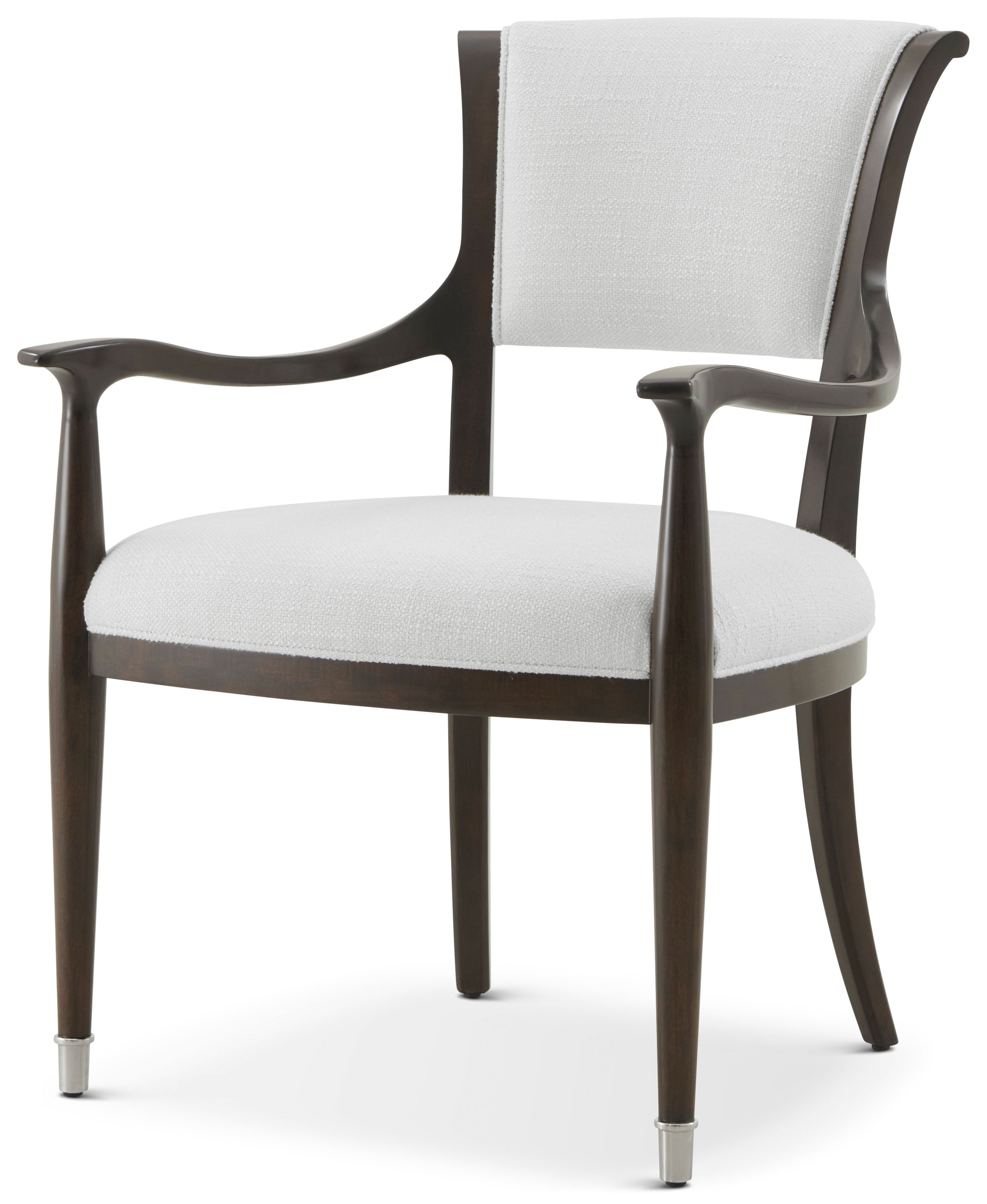 Spencer London Upholstered Armchair II in Maple Wood, Brass - Theodore Alexander