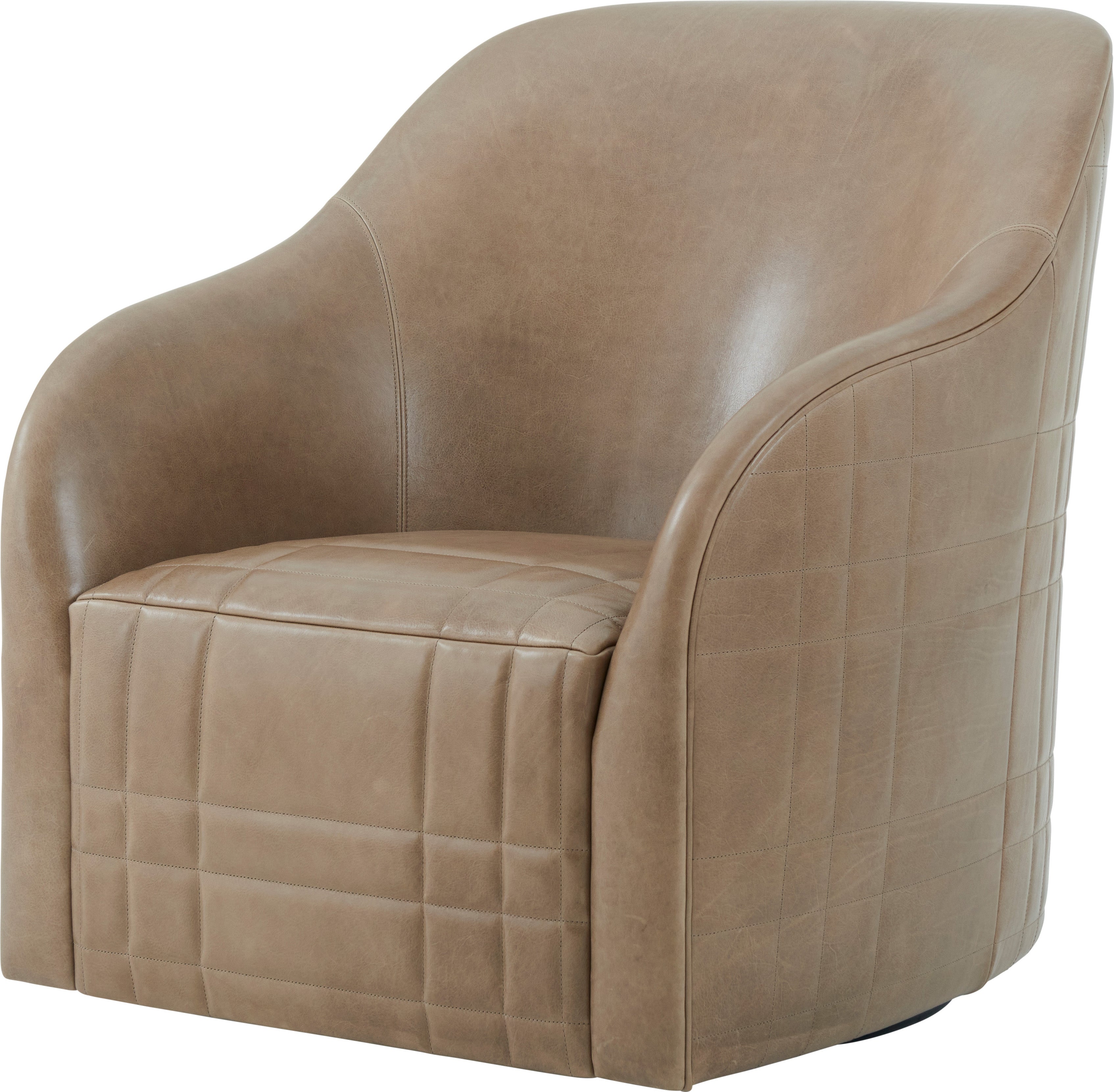 Tartan Perfect Brown Swivel Chair in Solid Wood - Theodore Alexander