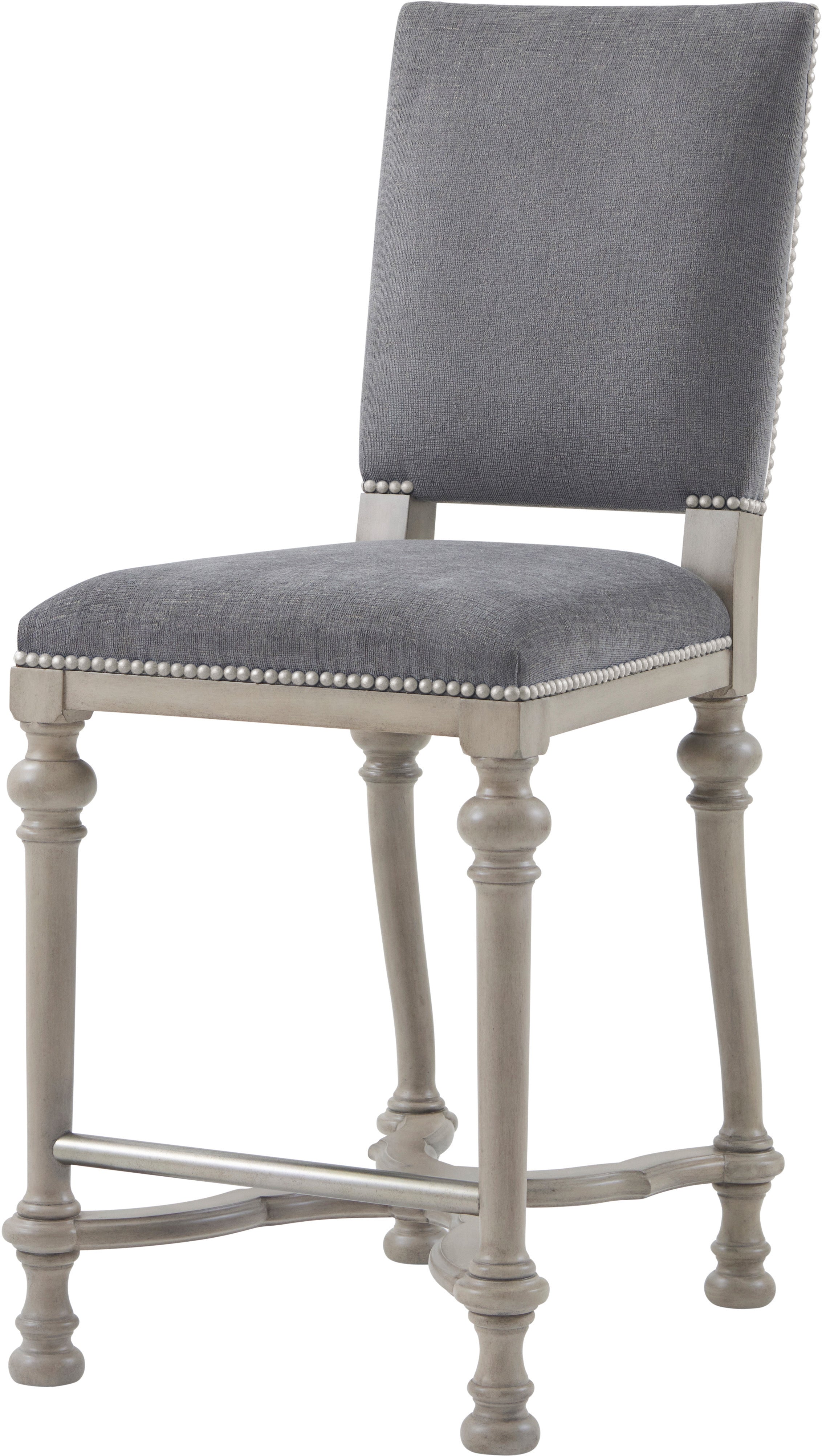 Cultivated Counter Stool in Brass, Wood - Theodore Alexander