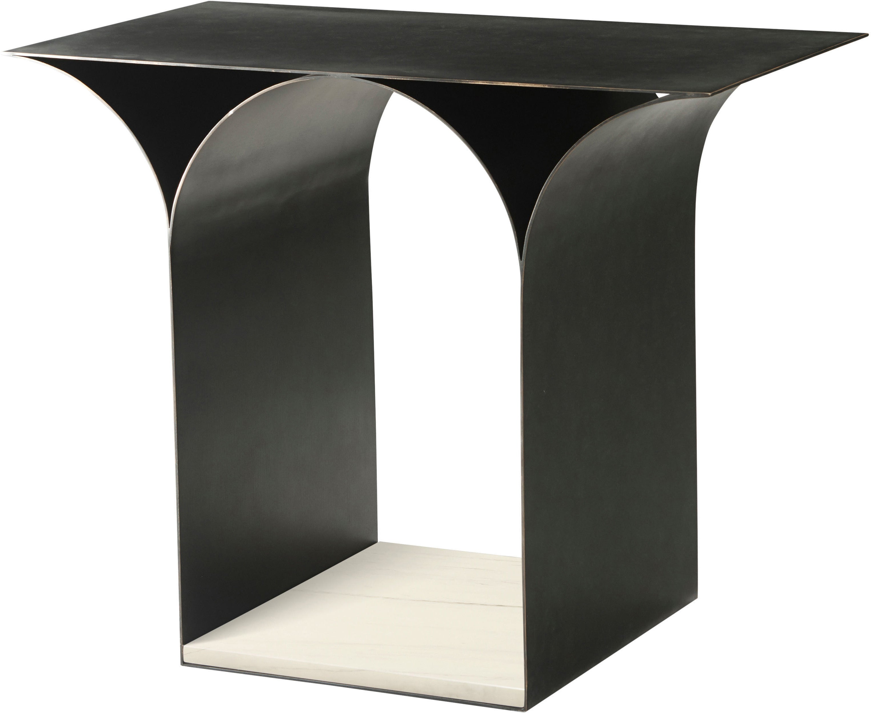 Luca Side Table in Wood, Marble - Theodore Alexander