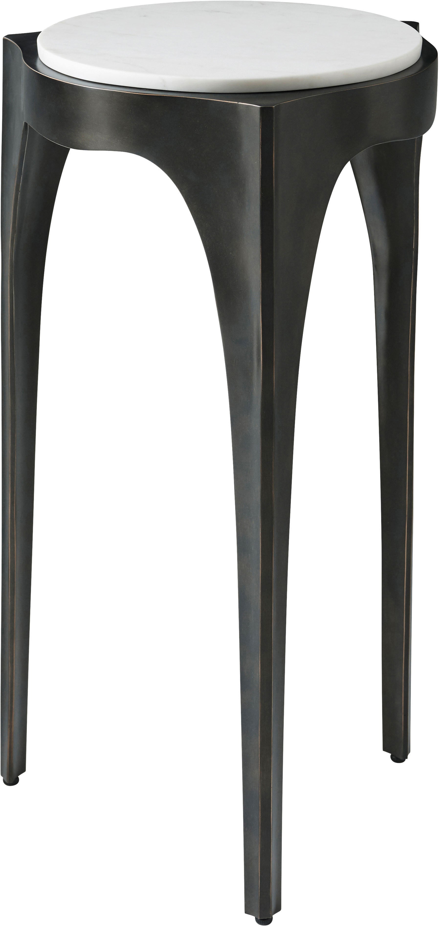 Rome Drink Table in Gold_Dolomite_Marble / Aluminium, Marble - Theodore Alexander