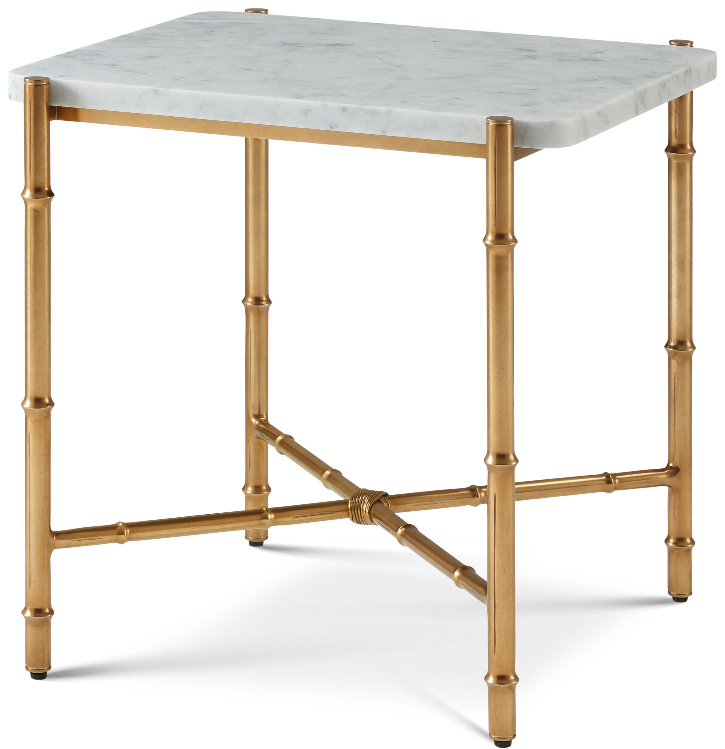 Kesden Side Table in MCF538.B_satin_brass / Brass, Marble - Theodore Alexander