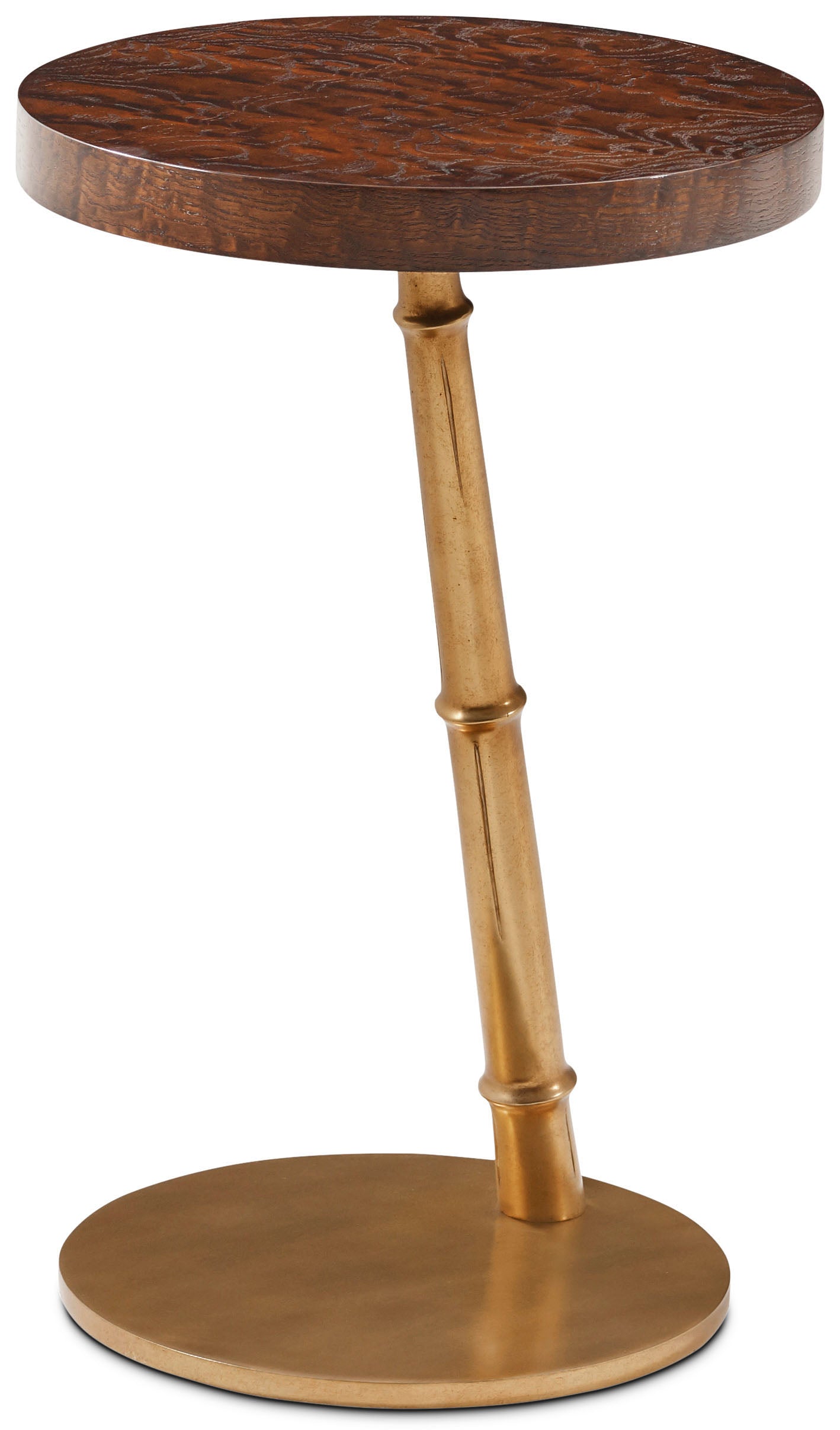 Kesden Accent Table in VCF1801_pyramid_brown_MCF538.B_satin_brass / Brass, Veneer - Theodore Alexander