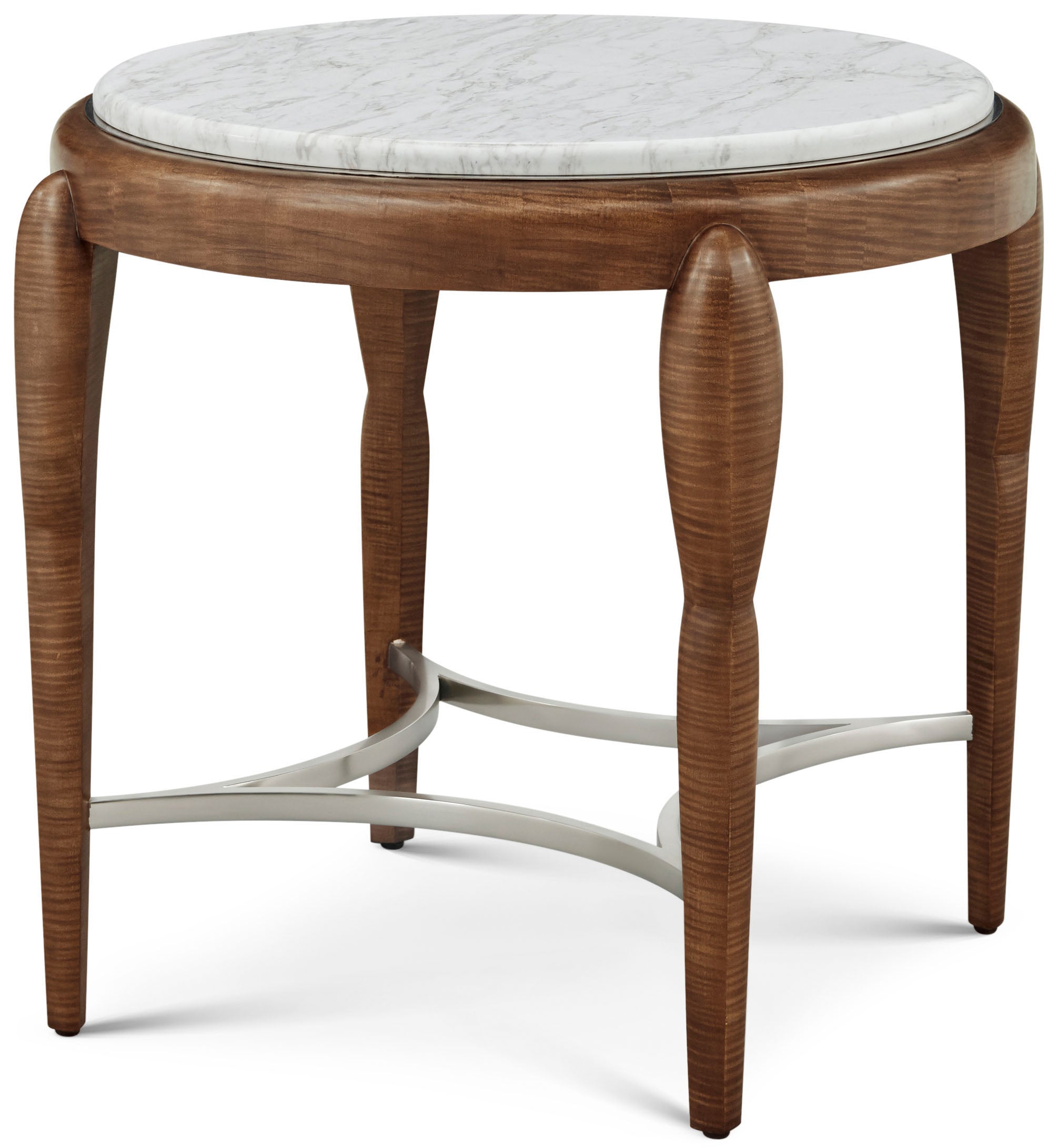 Origins Side Table in VCF1853_Landmark_MCF577.B_Starlight / Sycamore Veneer, Brass, Marble - Theodore Alexander