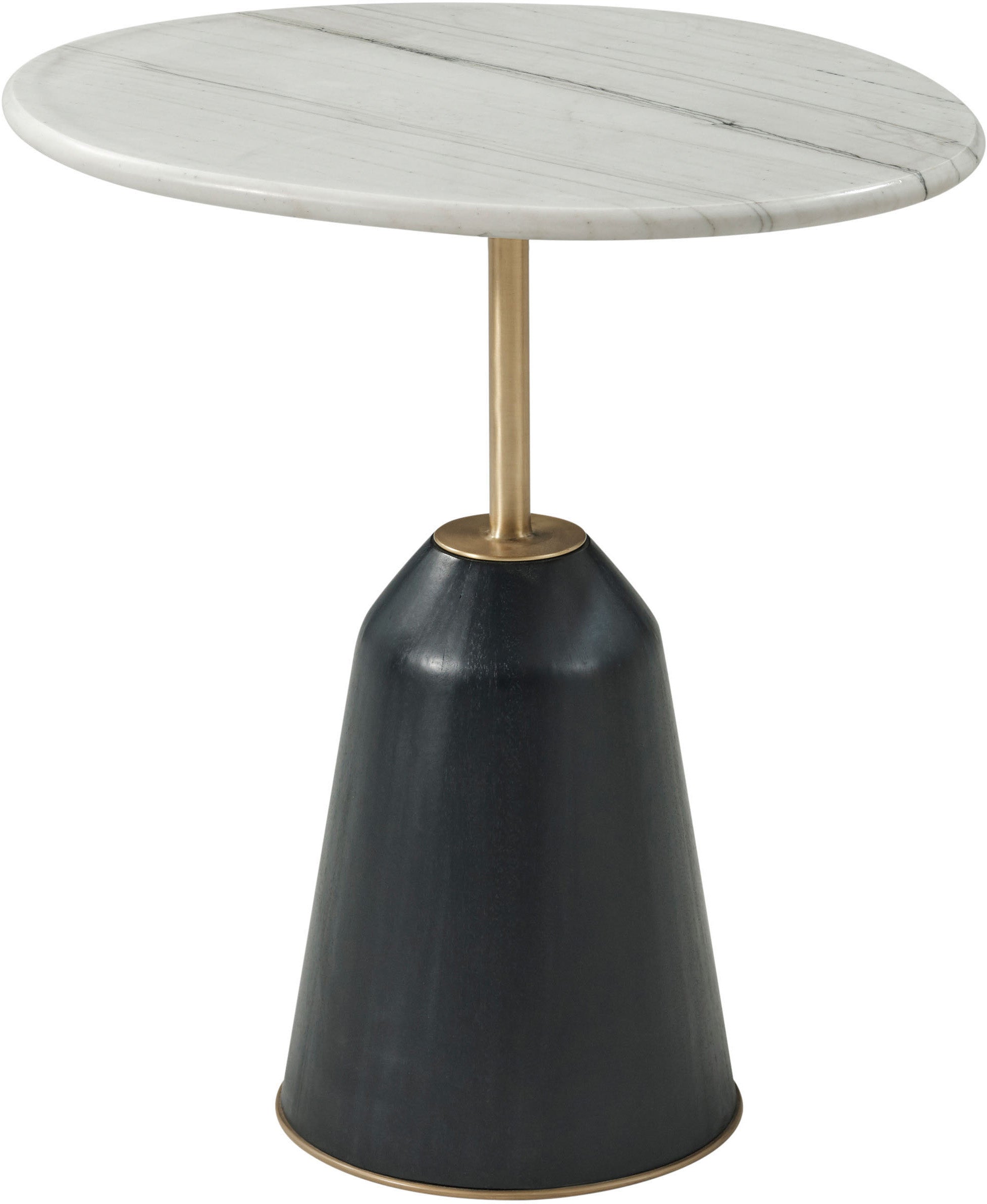 Amorphous Side Table in Wood, Brass, Marble - Theodore Alexander