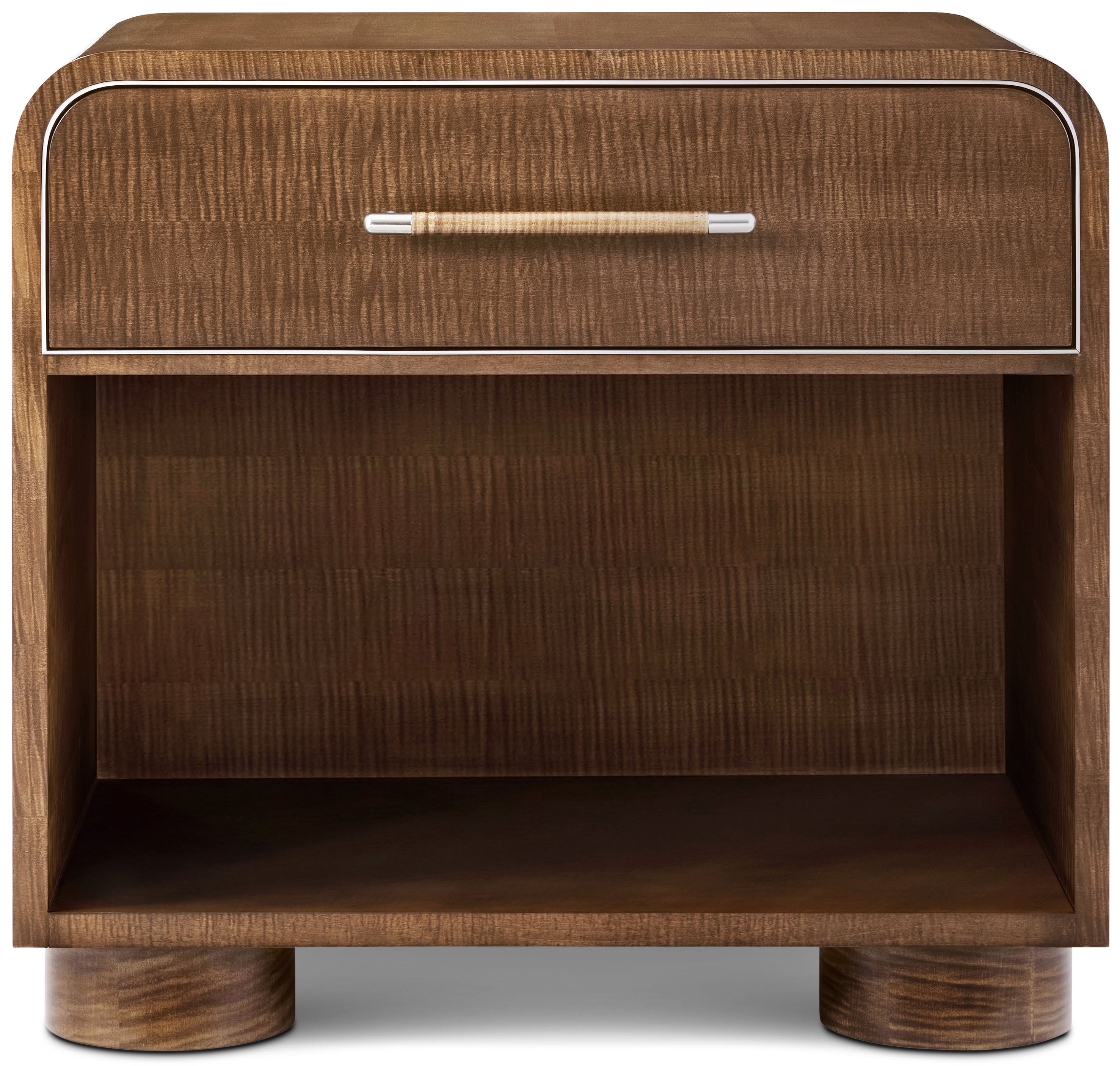 Origins Nightstand II in VCF1853_Landmark_MCF577.B_Starlight / Sycamore Veneer, Brass - Theodore Alexander