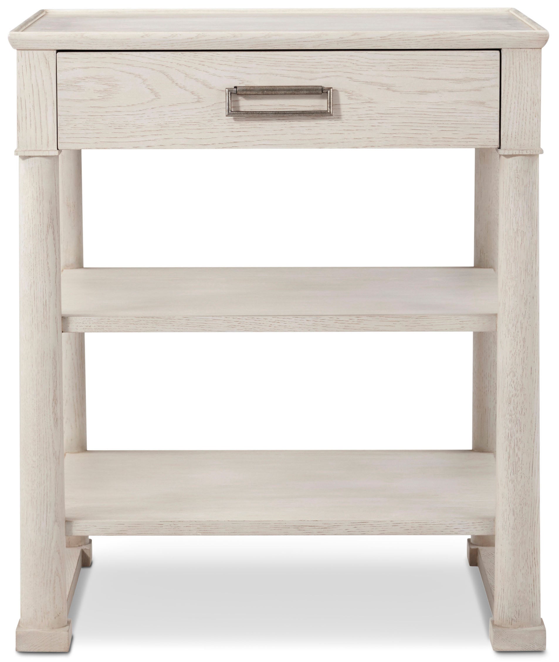 Surrey Nightstand in VCF1884_Dover_MCF585.A_Dark_Nickel / Oak Wood, Oak Veneer, Aluminium - Theodore Alexander