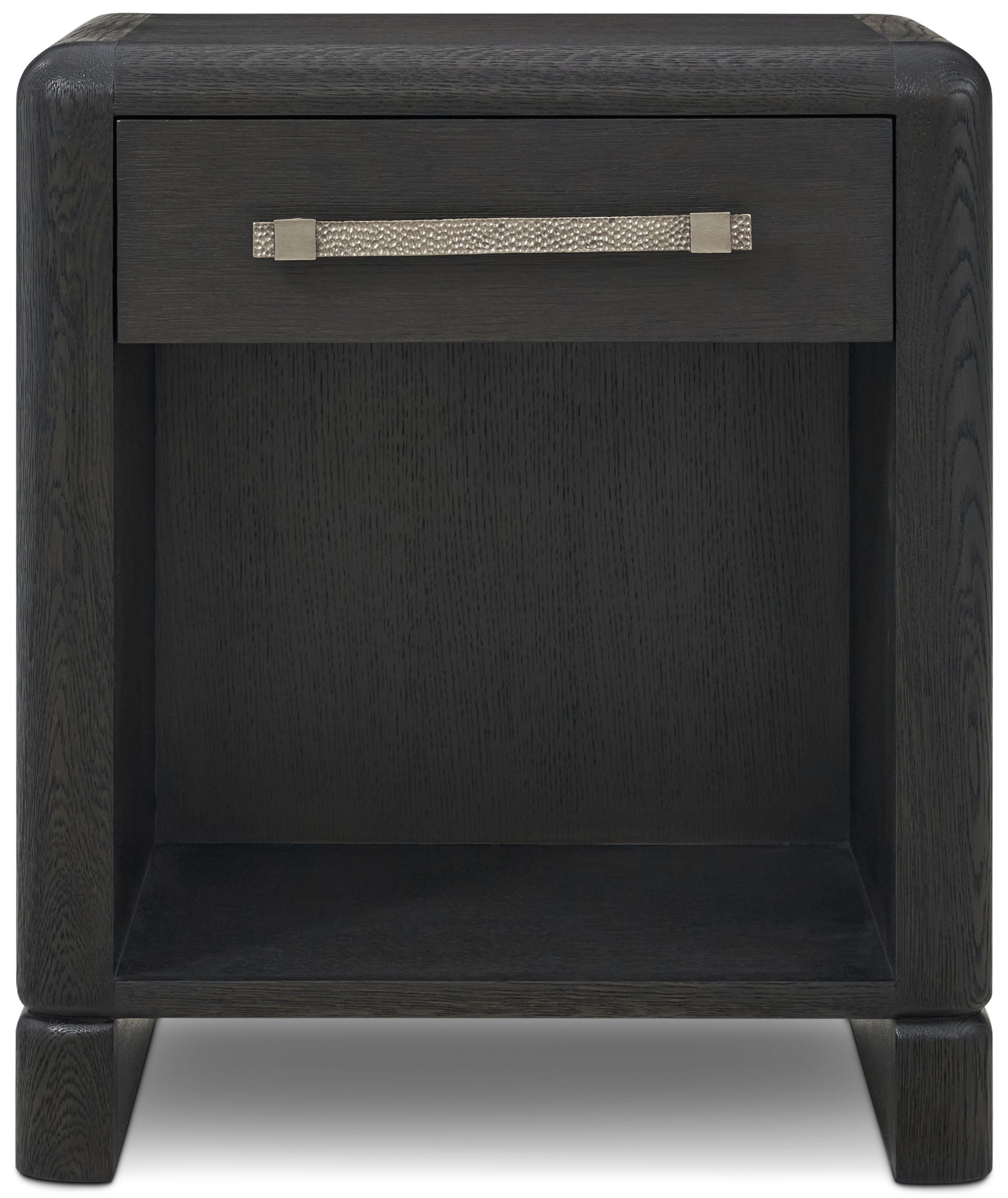 Luna Nightstand in Solid Wood, Veneer, Aluminium - Theodore Alexander