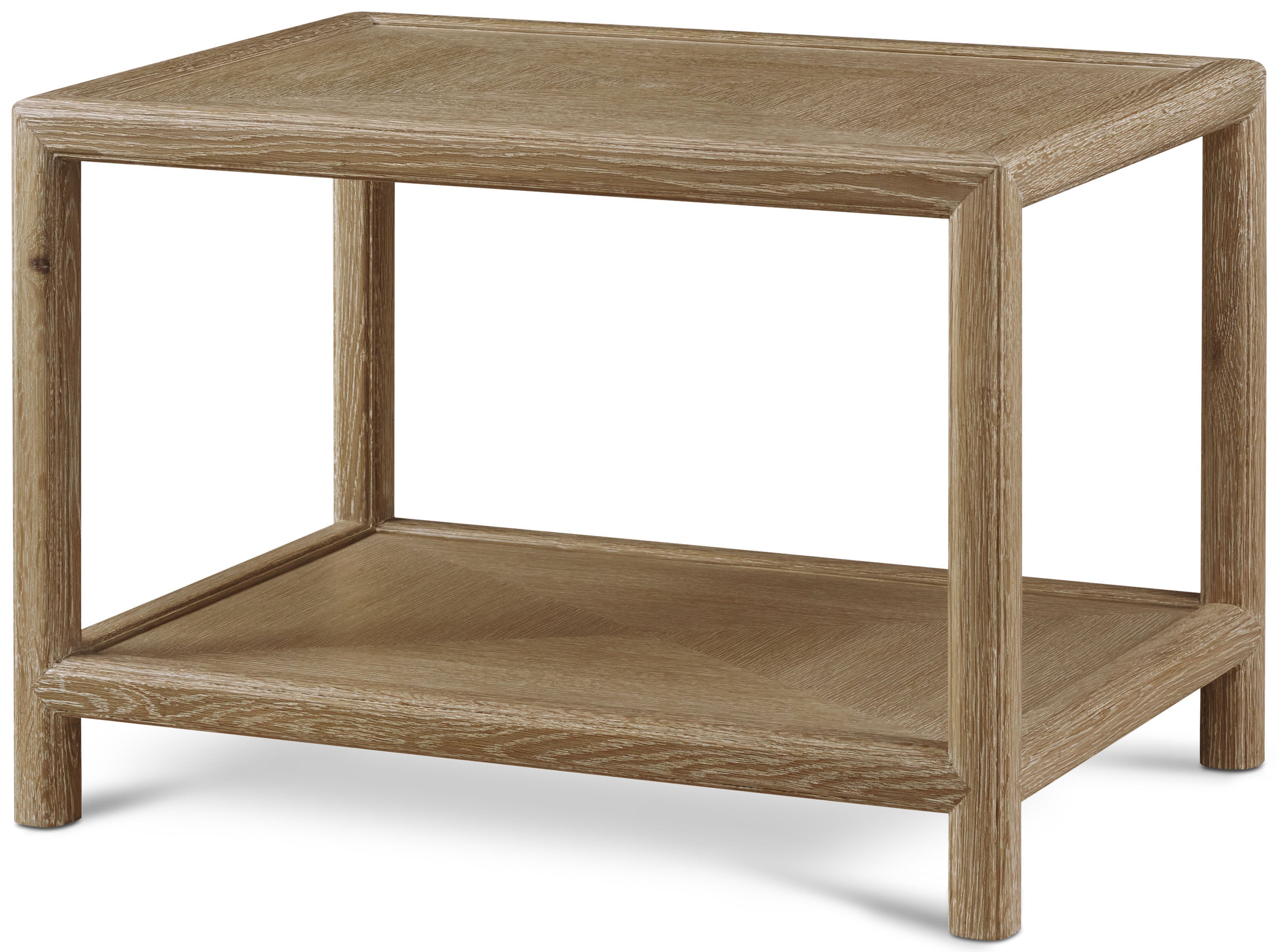 Montauk Rectangular Side Table in Oak Wood, Oak Veneer - Theodore Alexander