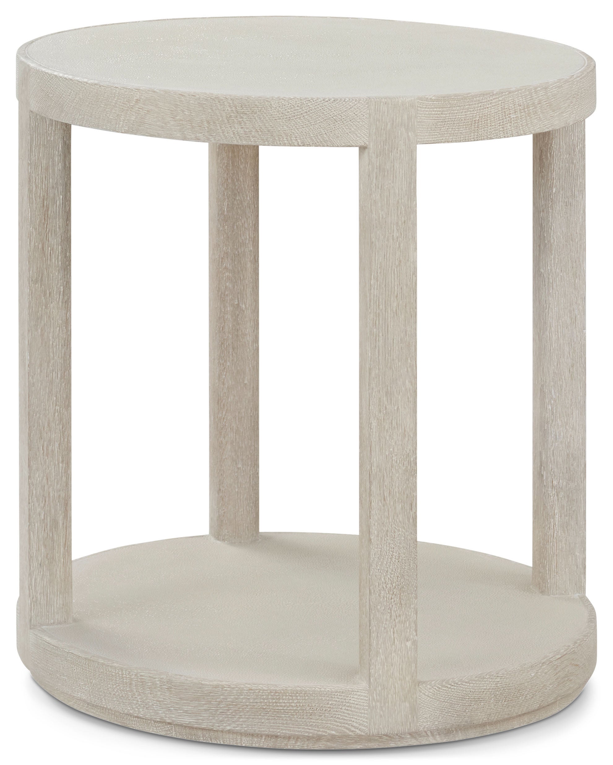 Maxwell Round Side Table in Solid Wood, Veneer, Shagreen - Theodore Alexander